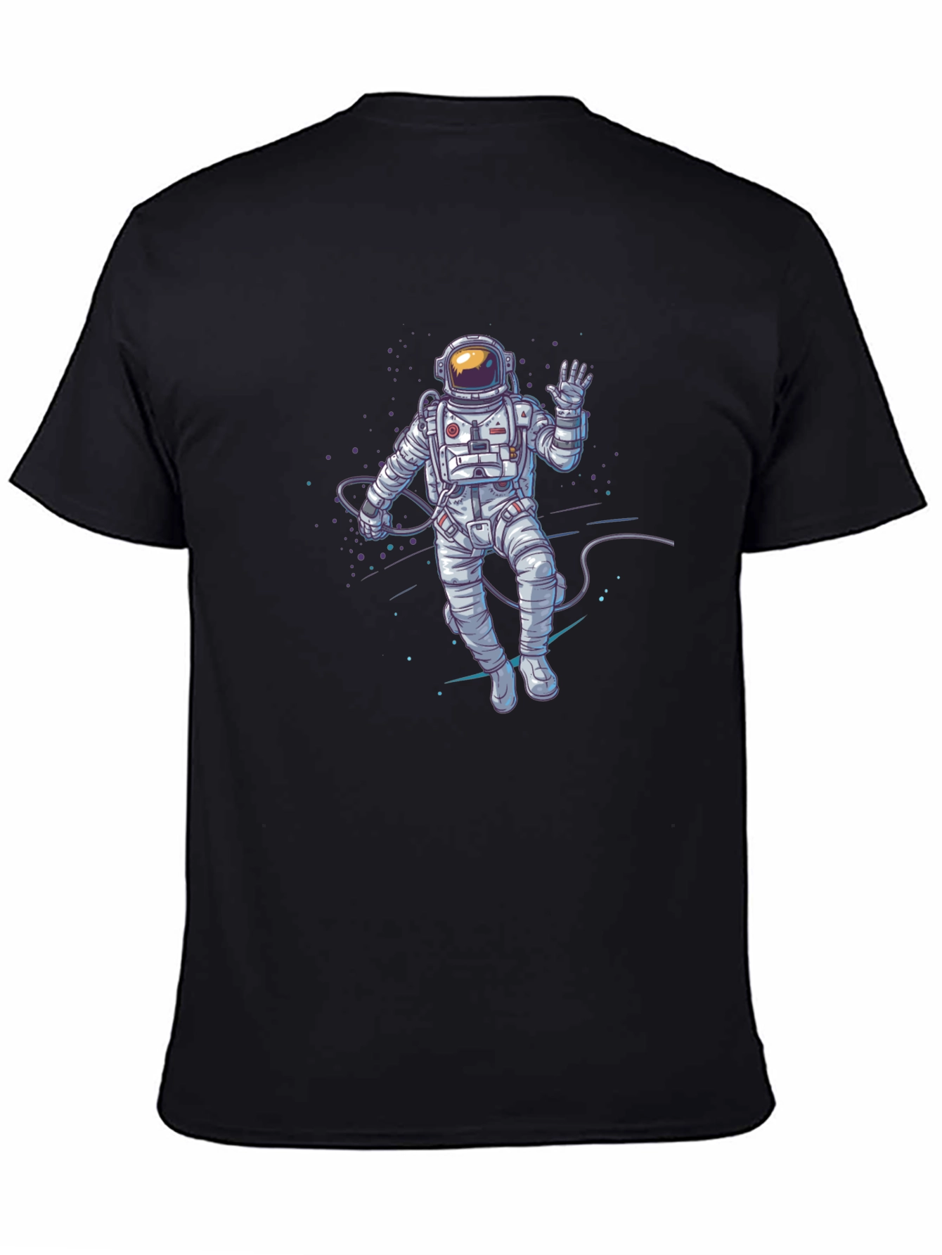 Astronaut Graphic Print T-Shirt - Black