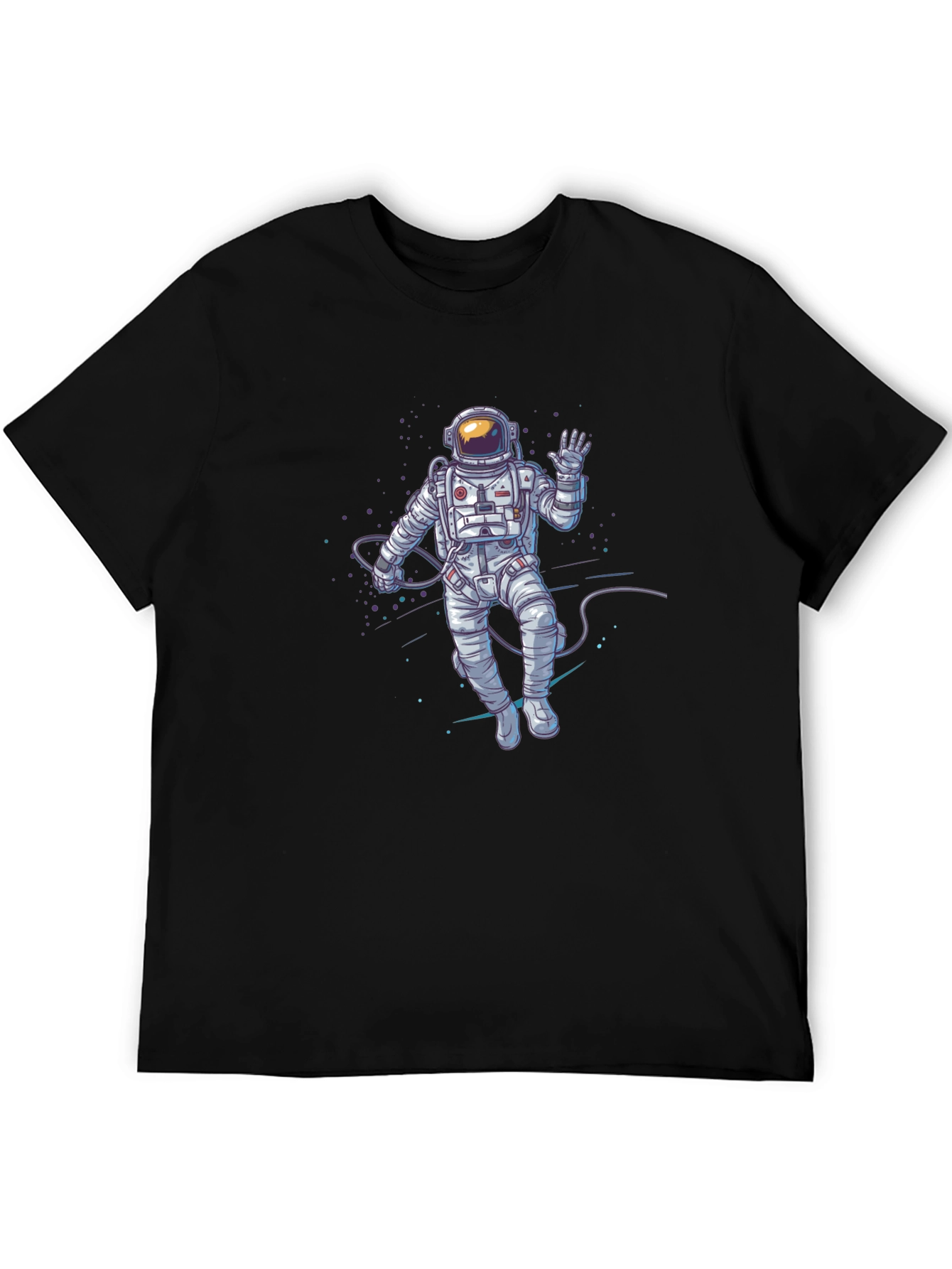 Astronaut Graphic Print T-Shirt - Black