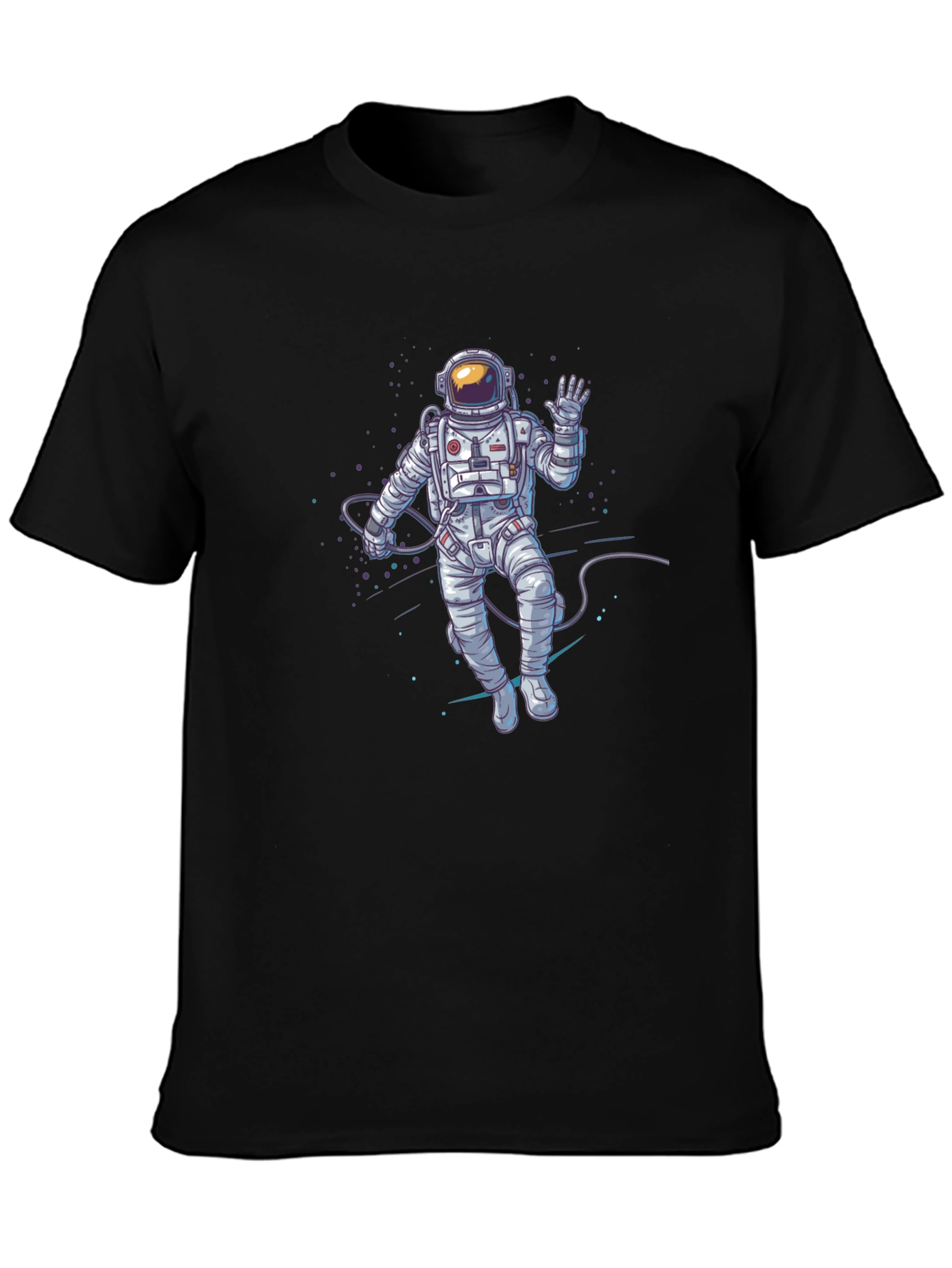 Astronaut Graphic Print T-Shirt - Black