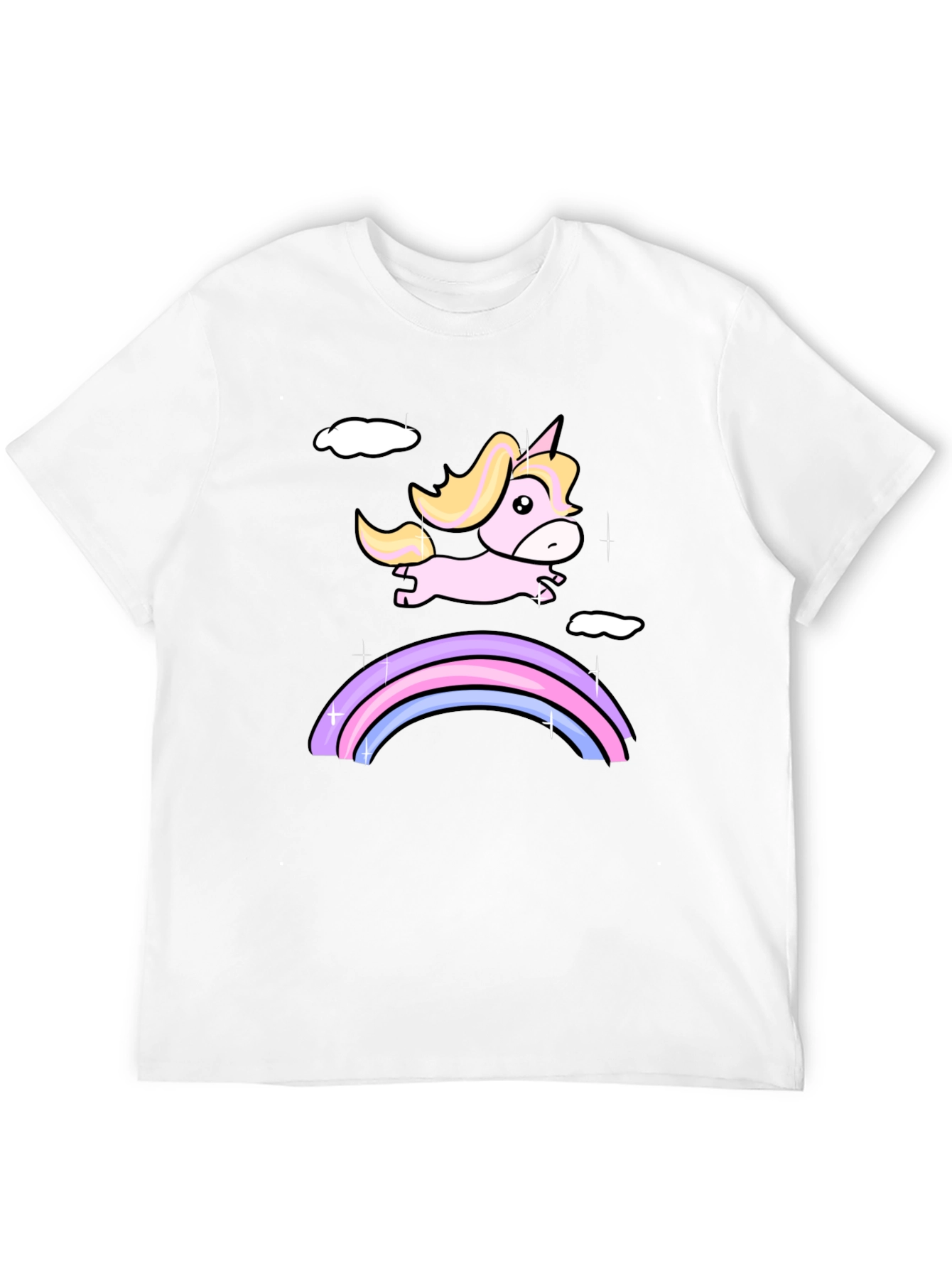 Unicorn Rainbow Black T-Shirt