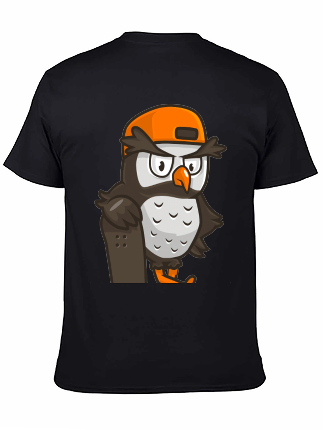 Cool Owl Skater Graphic Tee - Black