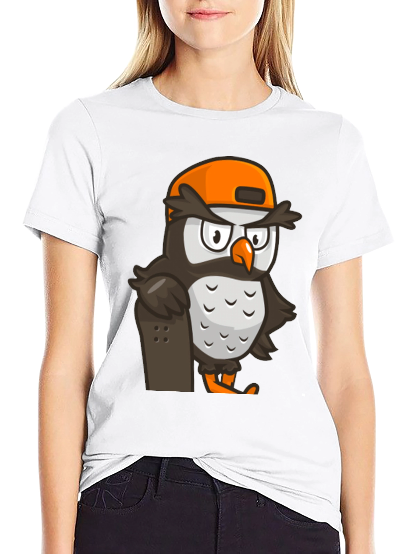 Cool Owl Skater Graphic Tee - Black