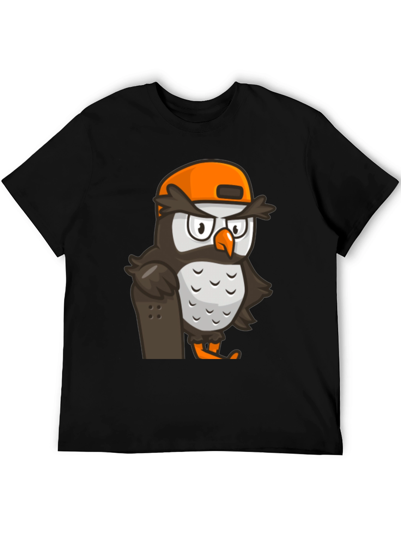Cool Owl Skater Graphic Tee - Black