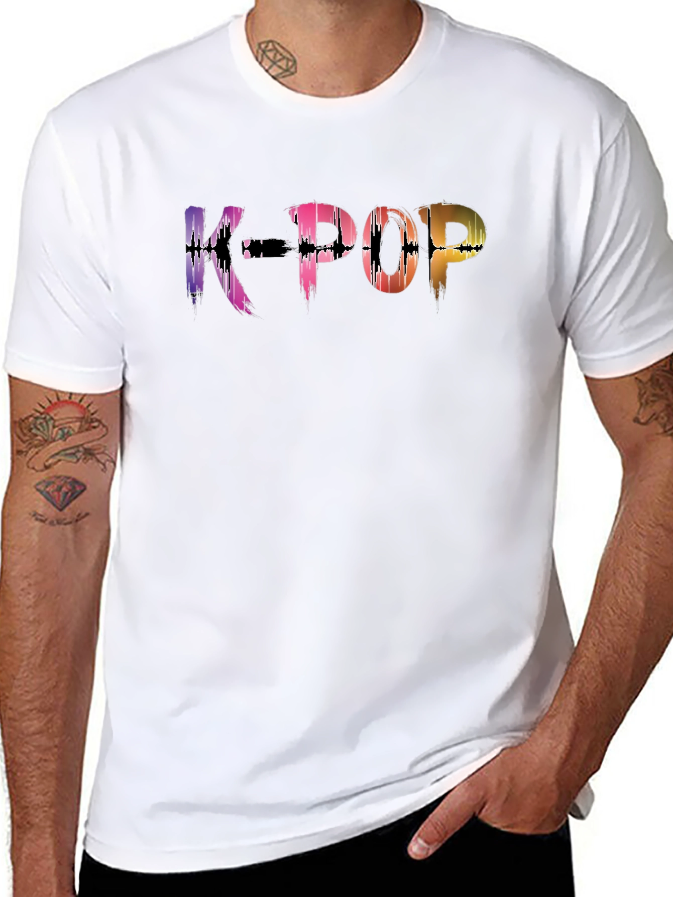 K-Pop Graphic Print Mens T-Shirt