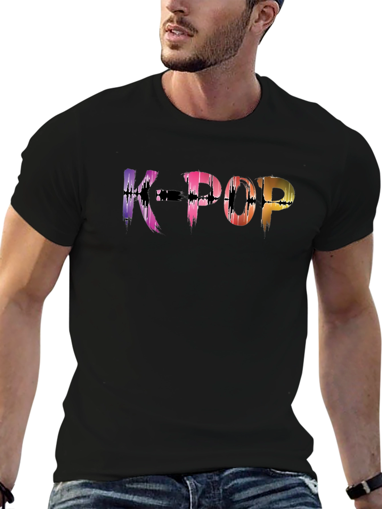 K-Pop Graphic Print Mens T-Shirt