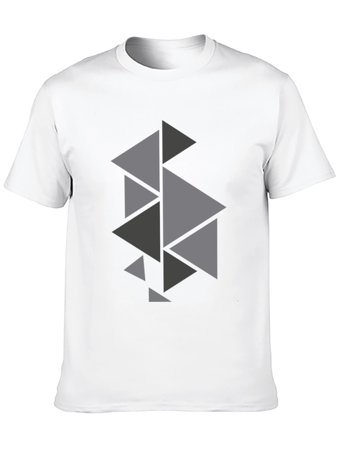 Geometric Triangle Pattern Black T-Shirt