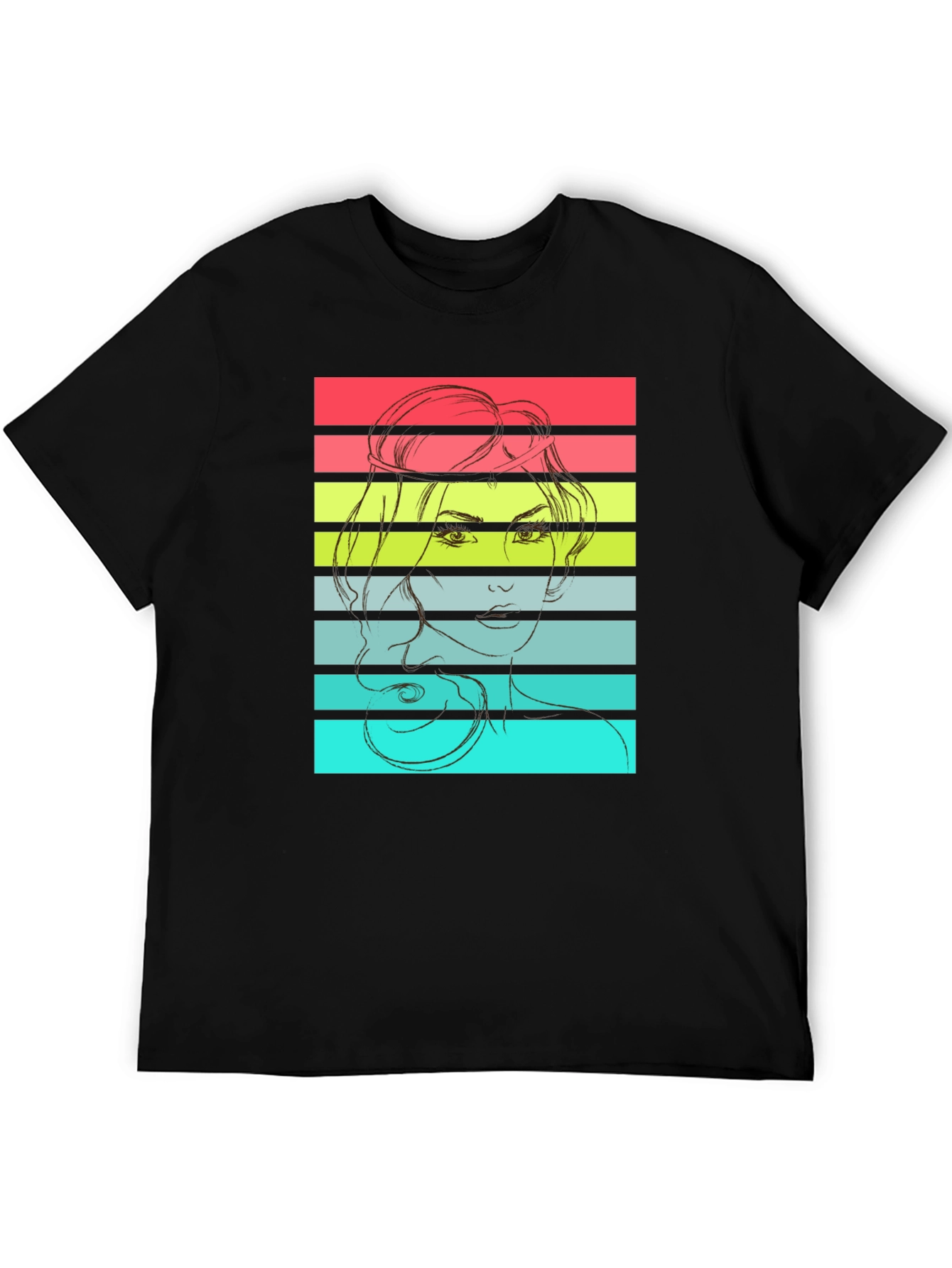 Retro Woman Graphic T-Shirt - Black