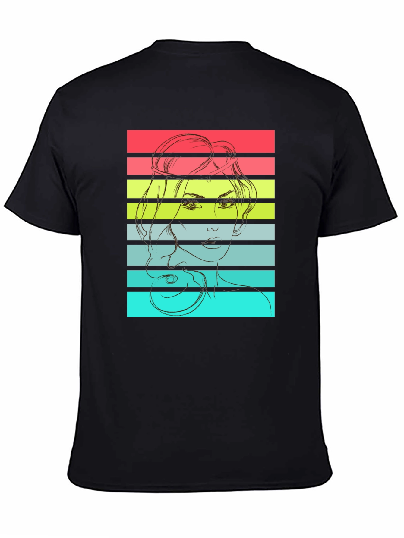 Retro Woman Graphic T-Shirt - Black