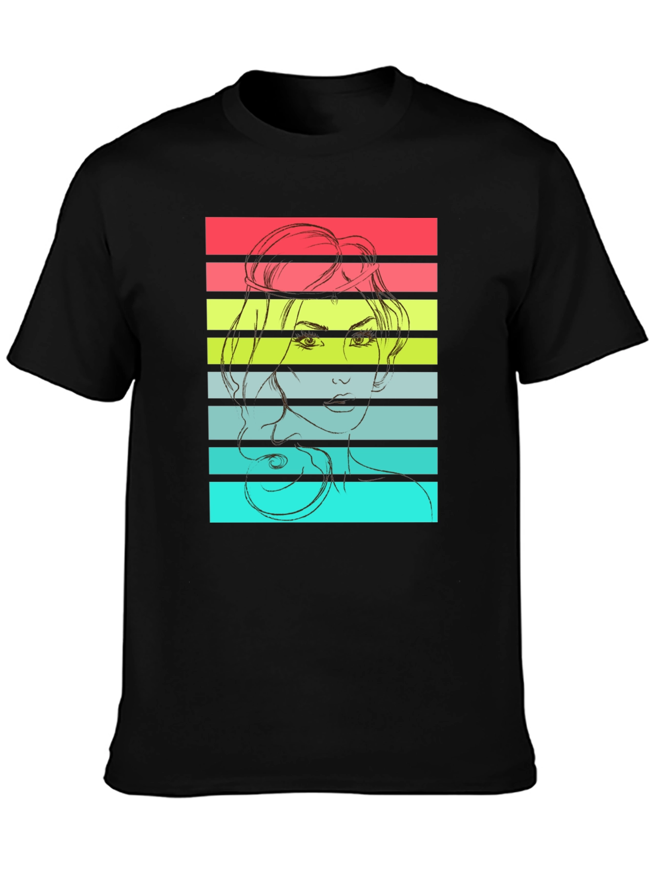 Retro Woman Graphic T-Shirt - Black