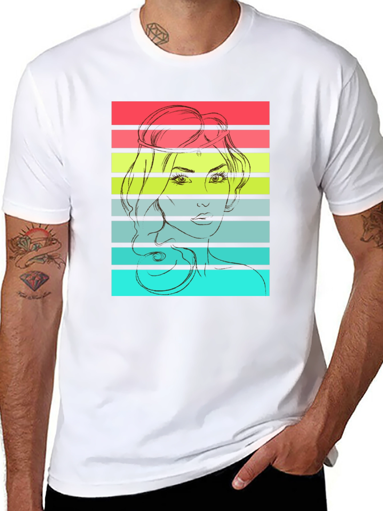 Retro Woman Graphic T-Shirt - Black