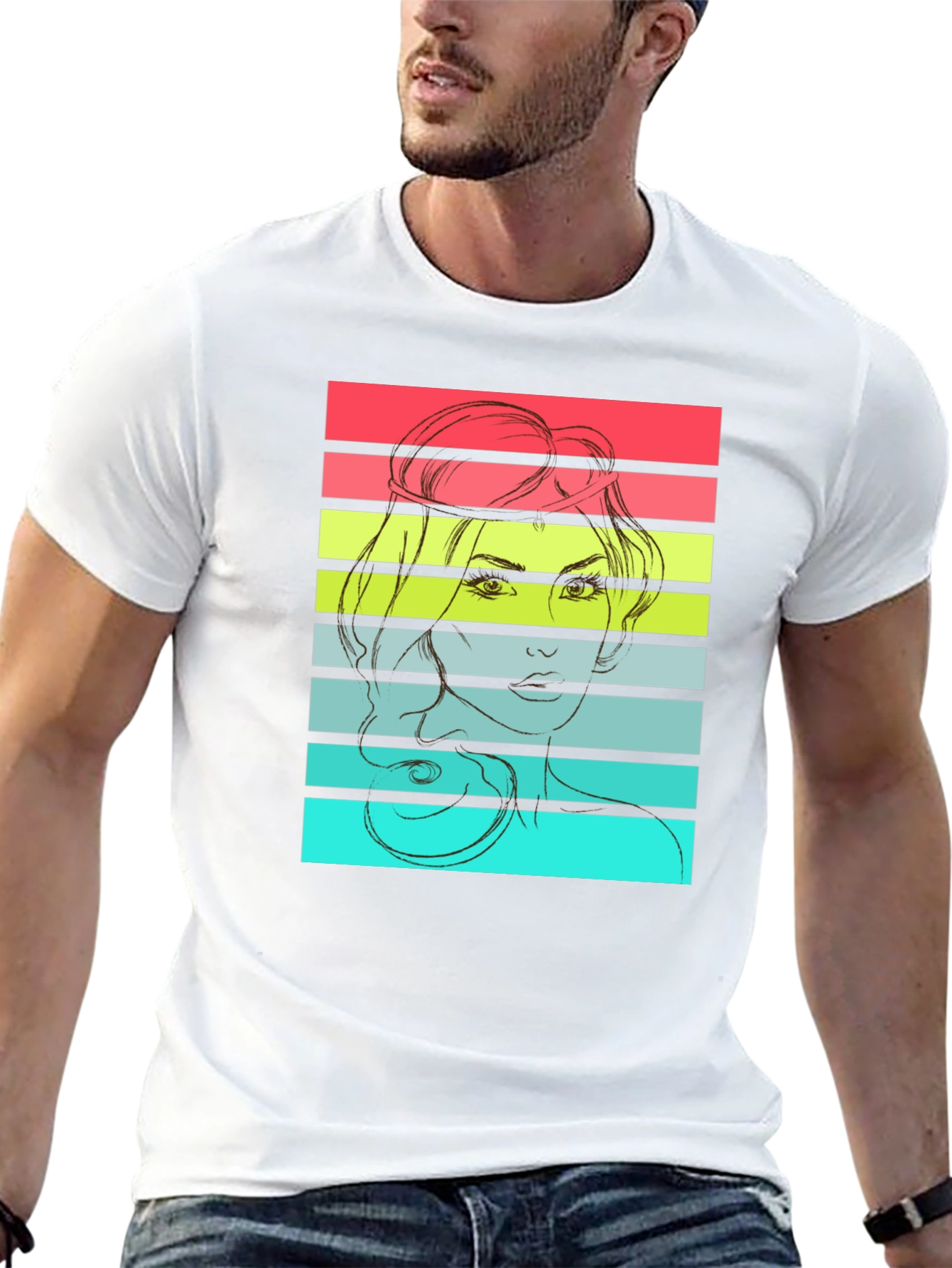 Retro Woman Graphic T-Shirt - Black