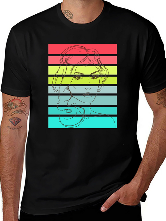 Retro Woman Graphic T-Shirt - Black