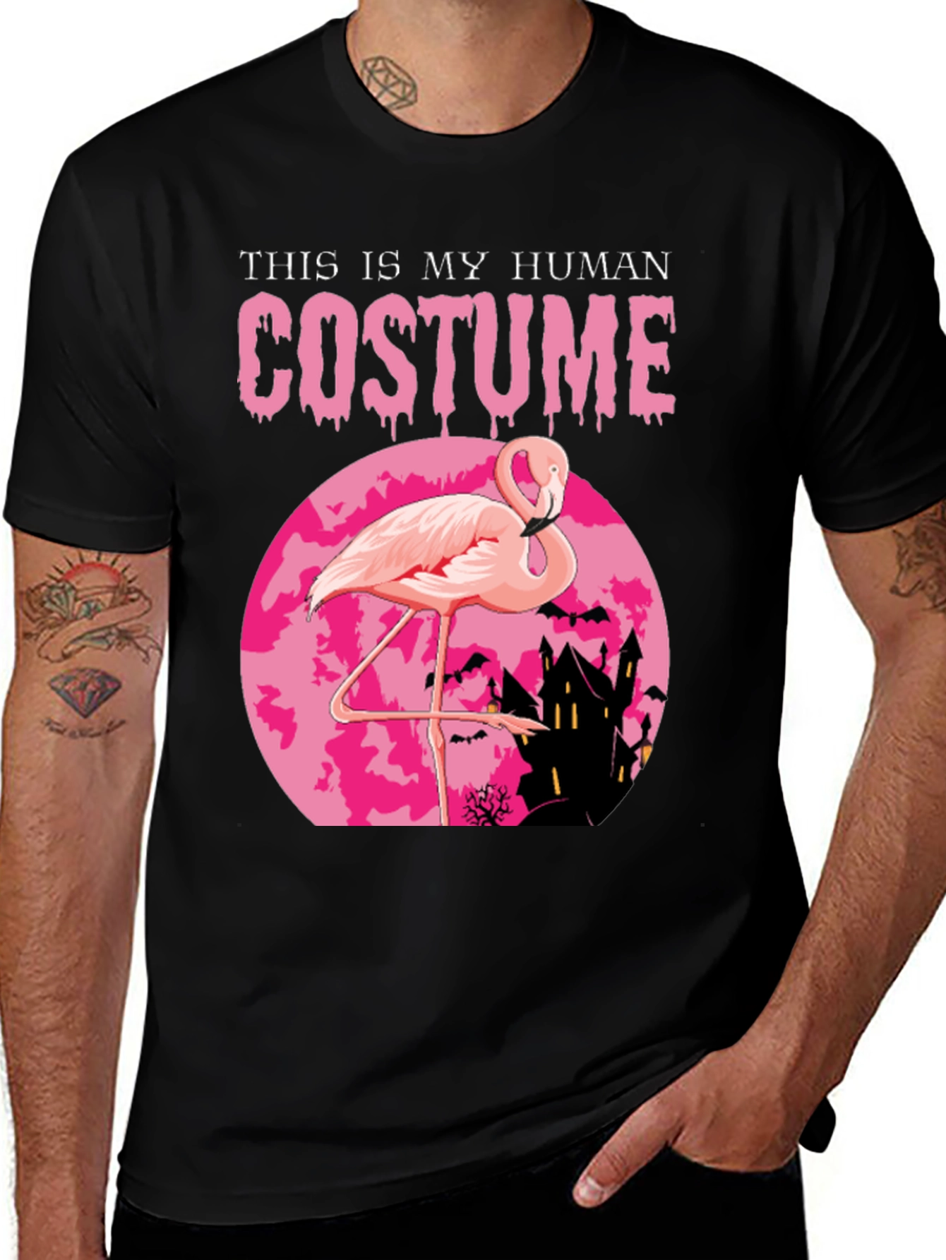 Funny Halloween Flamingo Costume T-Shirt