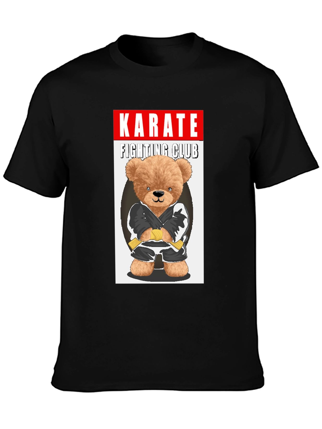 Karate Bear Fighting Club Black T-Shirt