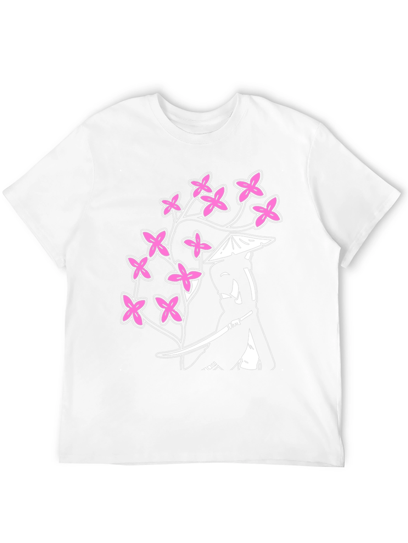 Samurai Cherry Blossom Graphic Tee - Black