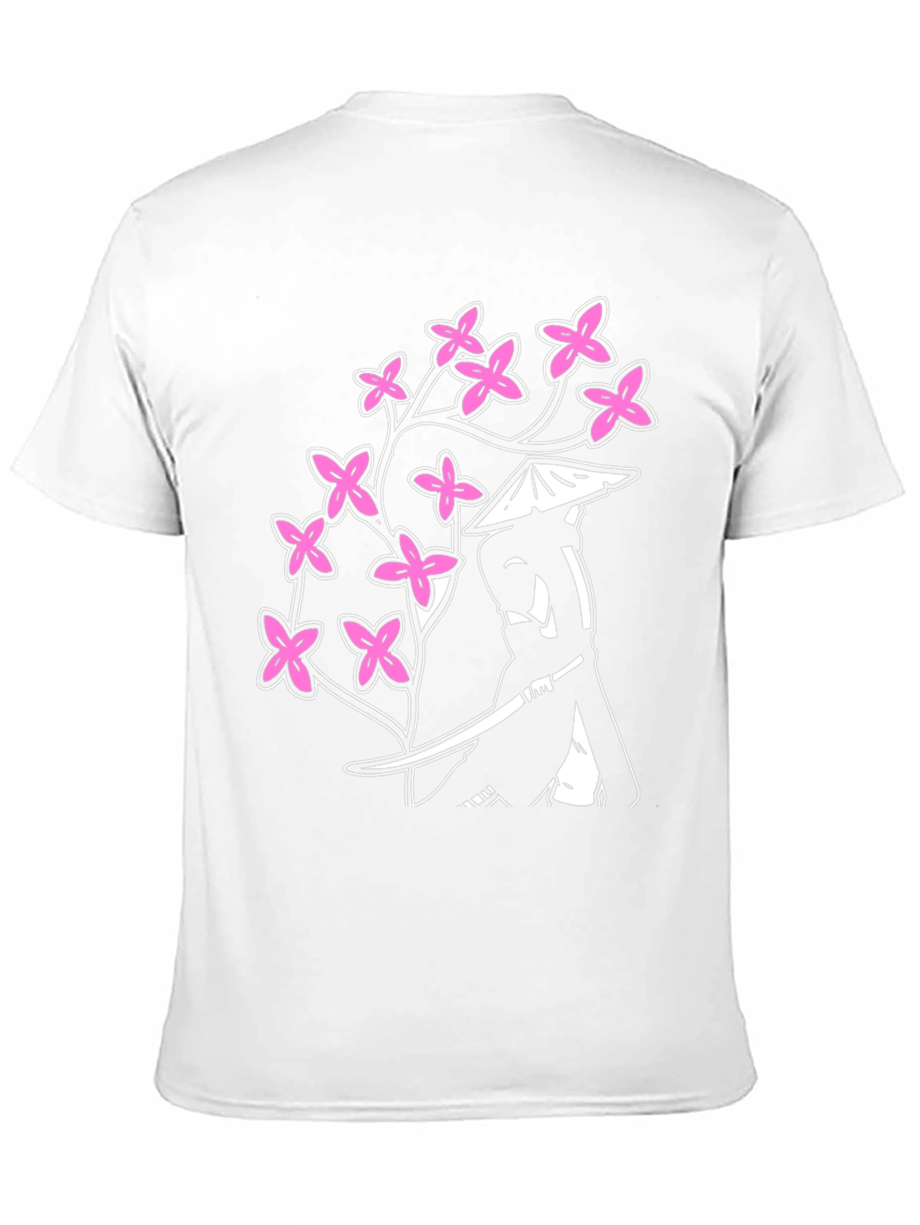 Samurai Cherry Blossom Graphic Tee - Black