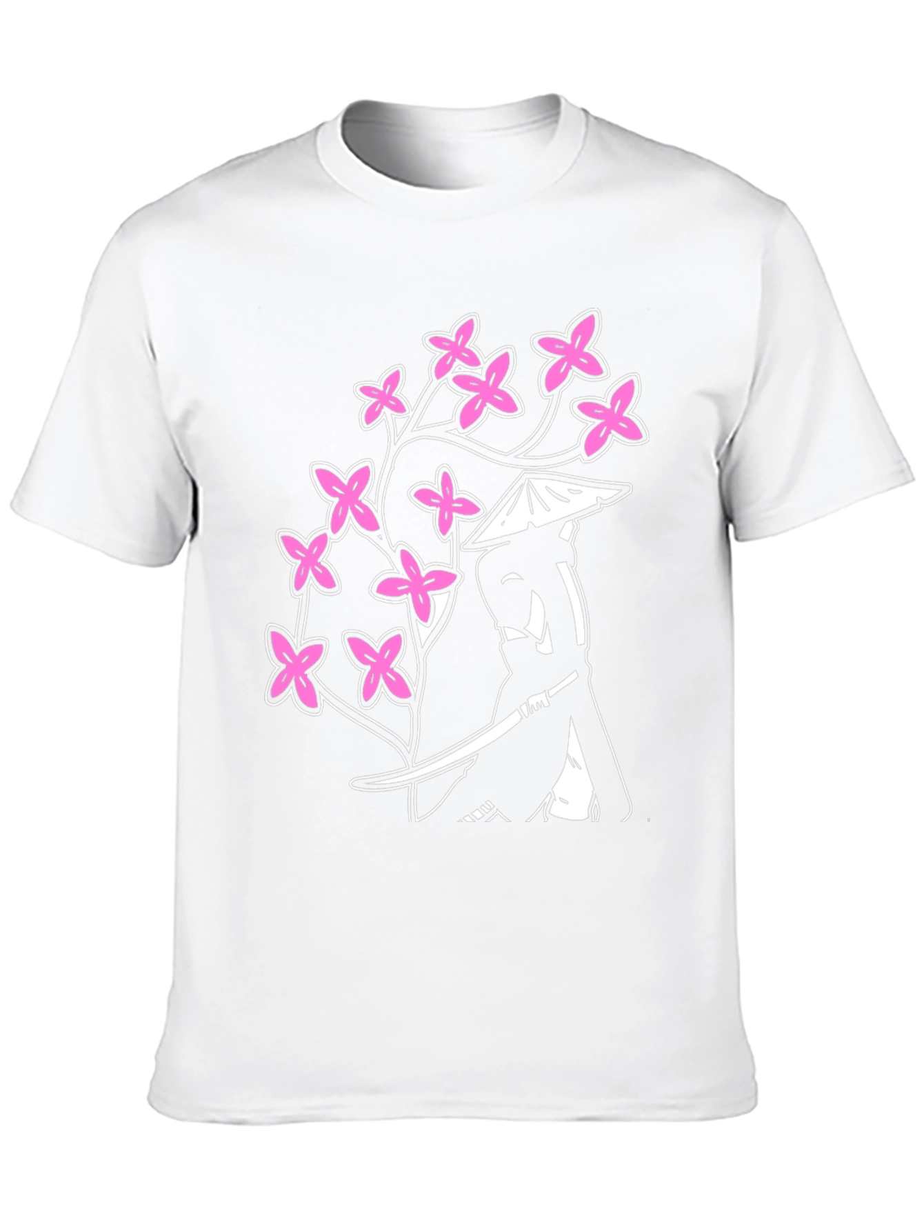 Samurai Cherry Blossom Graphic Tee - Black