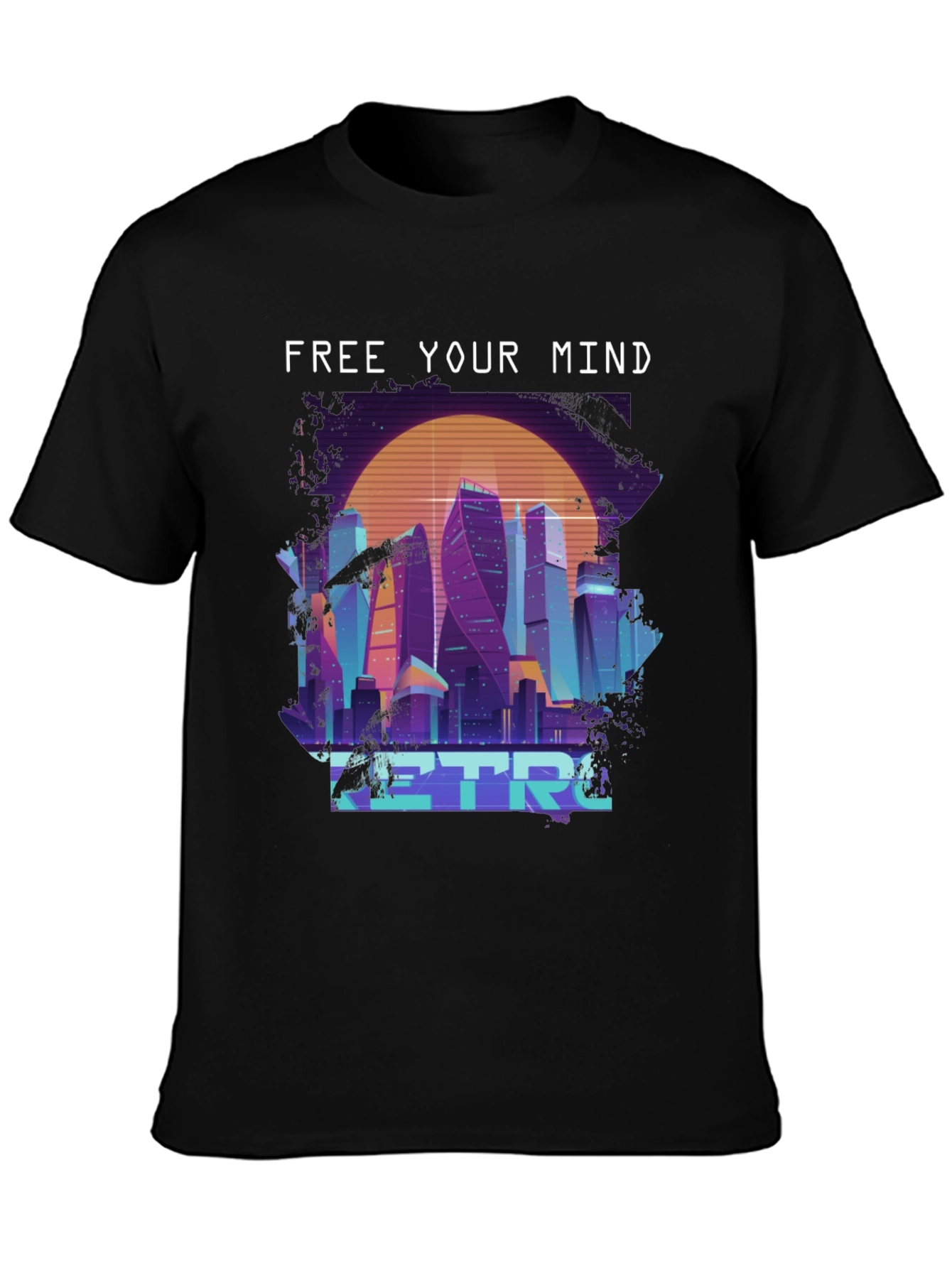 Retro Cityscape T-Shirt - Free Your Mind