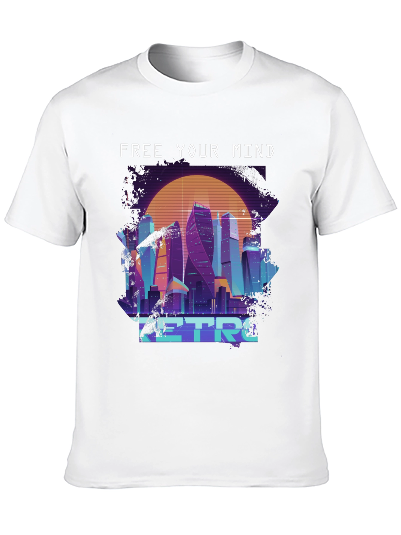 Retro Cityscape T-Shirt - Free Your Mind
