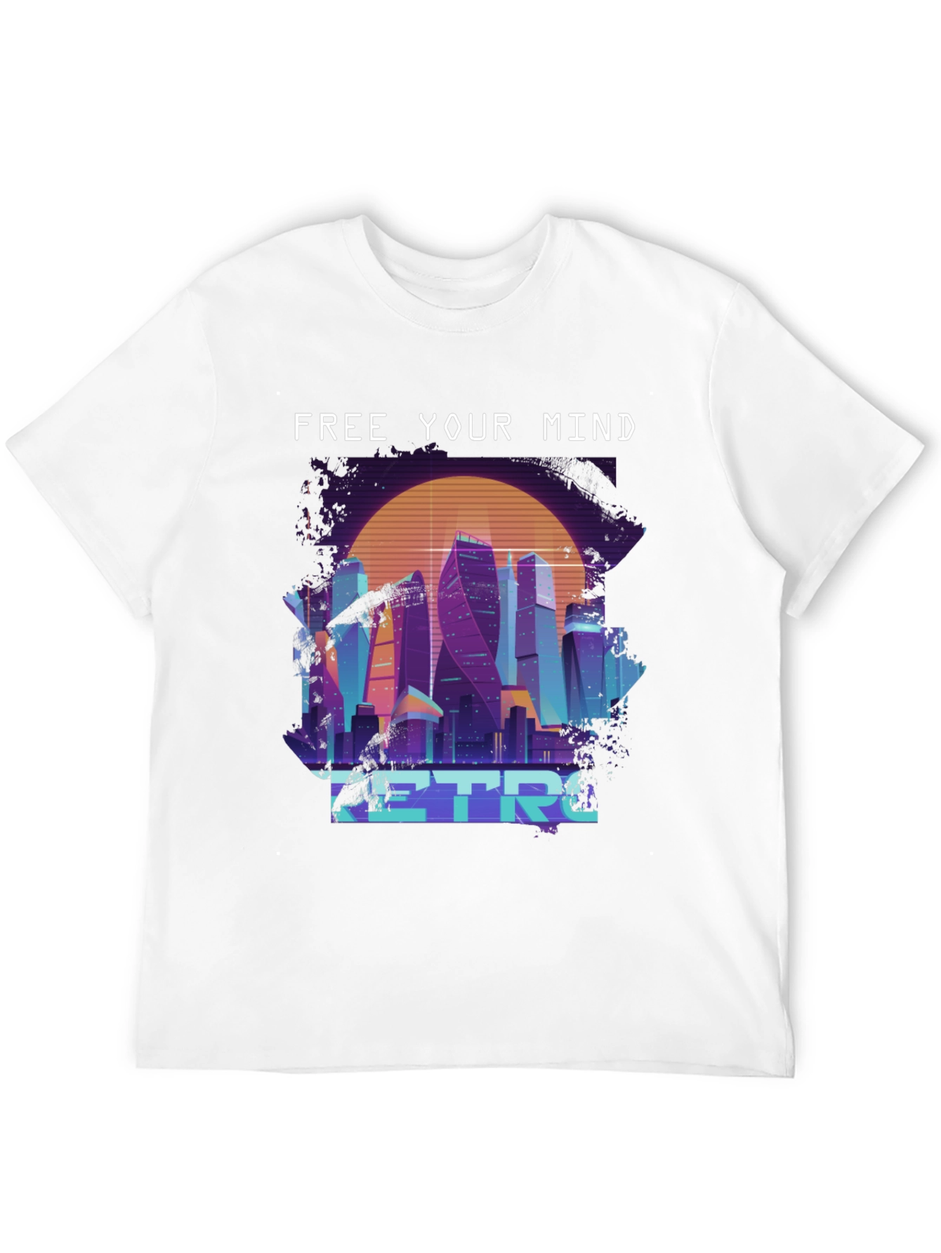 Retro Cityscape T-Shirt - Free Your Mind