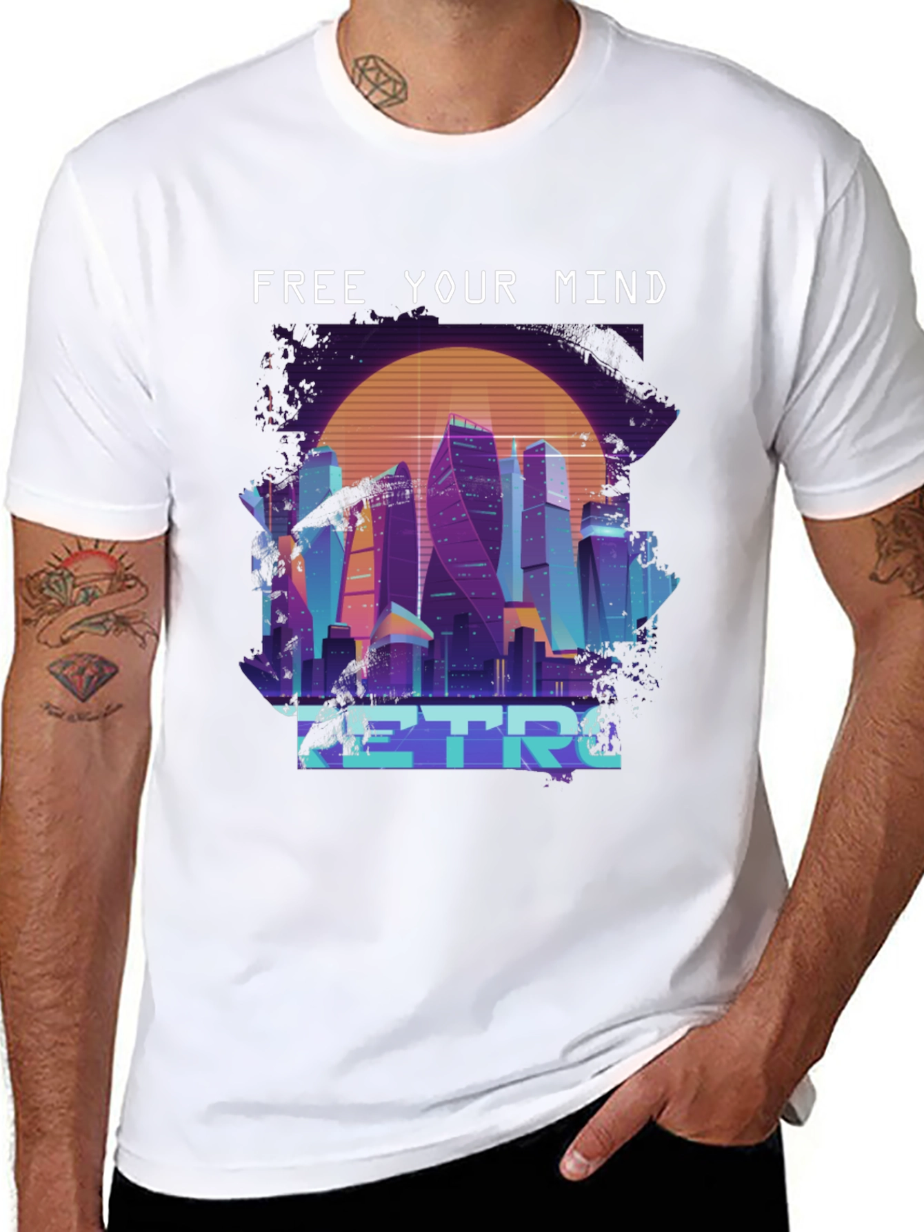 Retro Cityscape T-Shirt - Free Your Mind