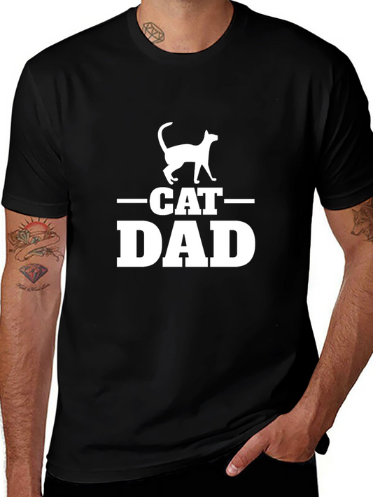 Cat Dad T-Shirt - Black Novelty Design