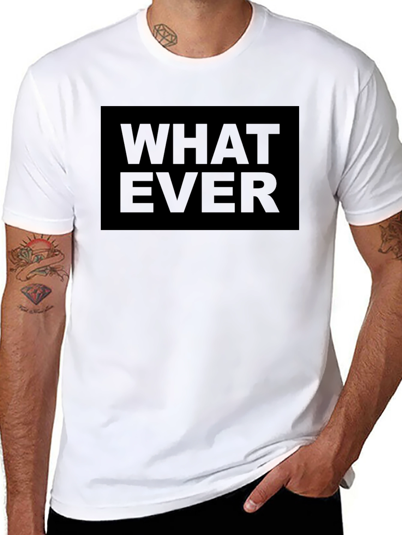 Mens Black Whatever Graphic T-Shirt