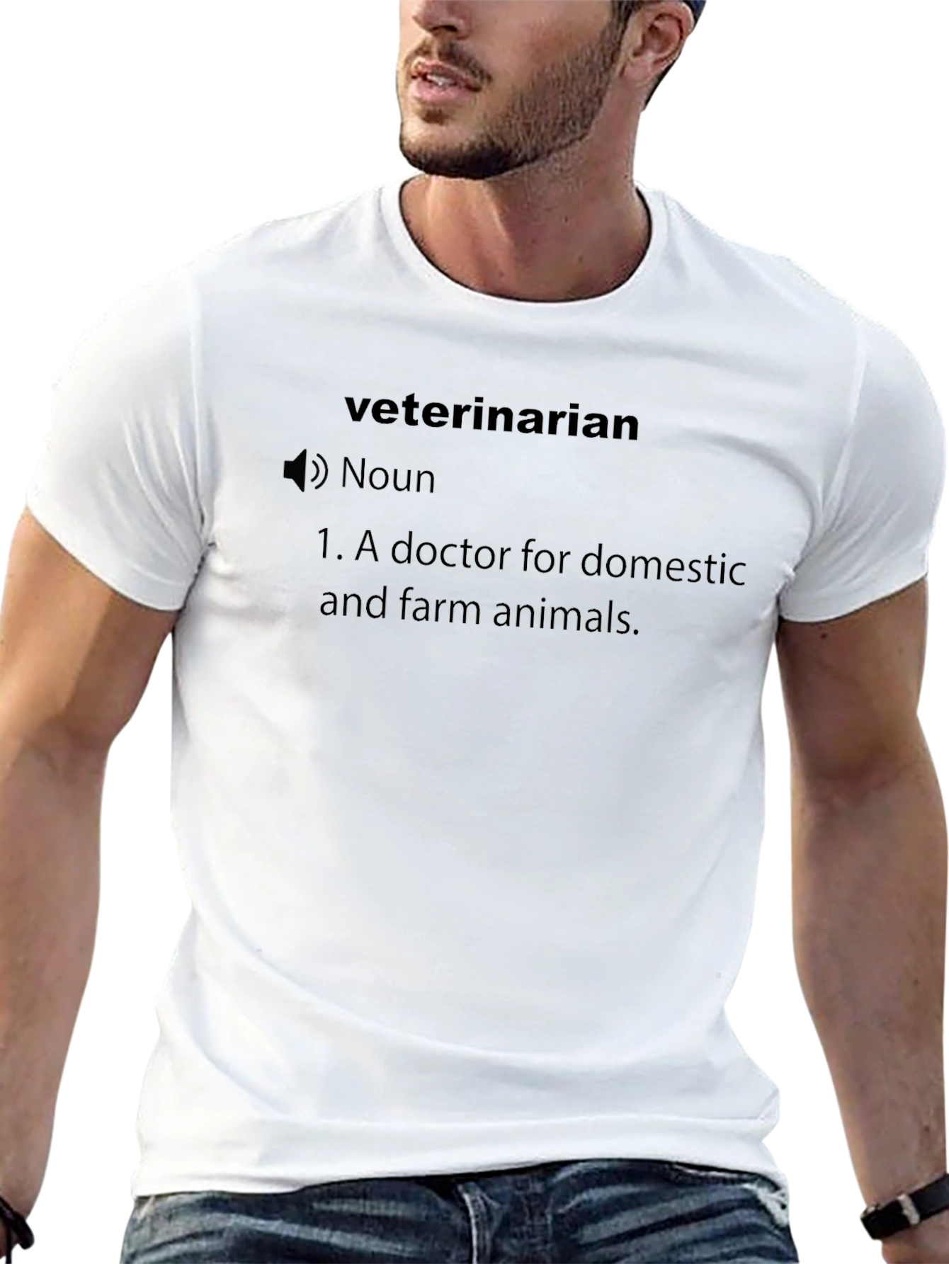 Veterinarian Definition T-Shirt - Black Cotton Tee