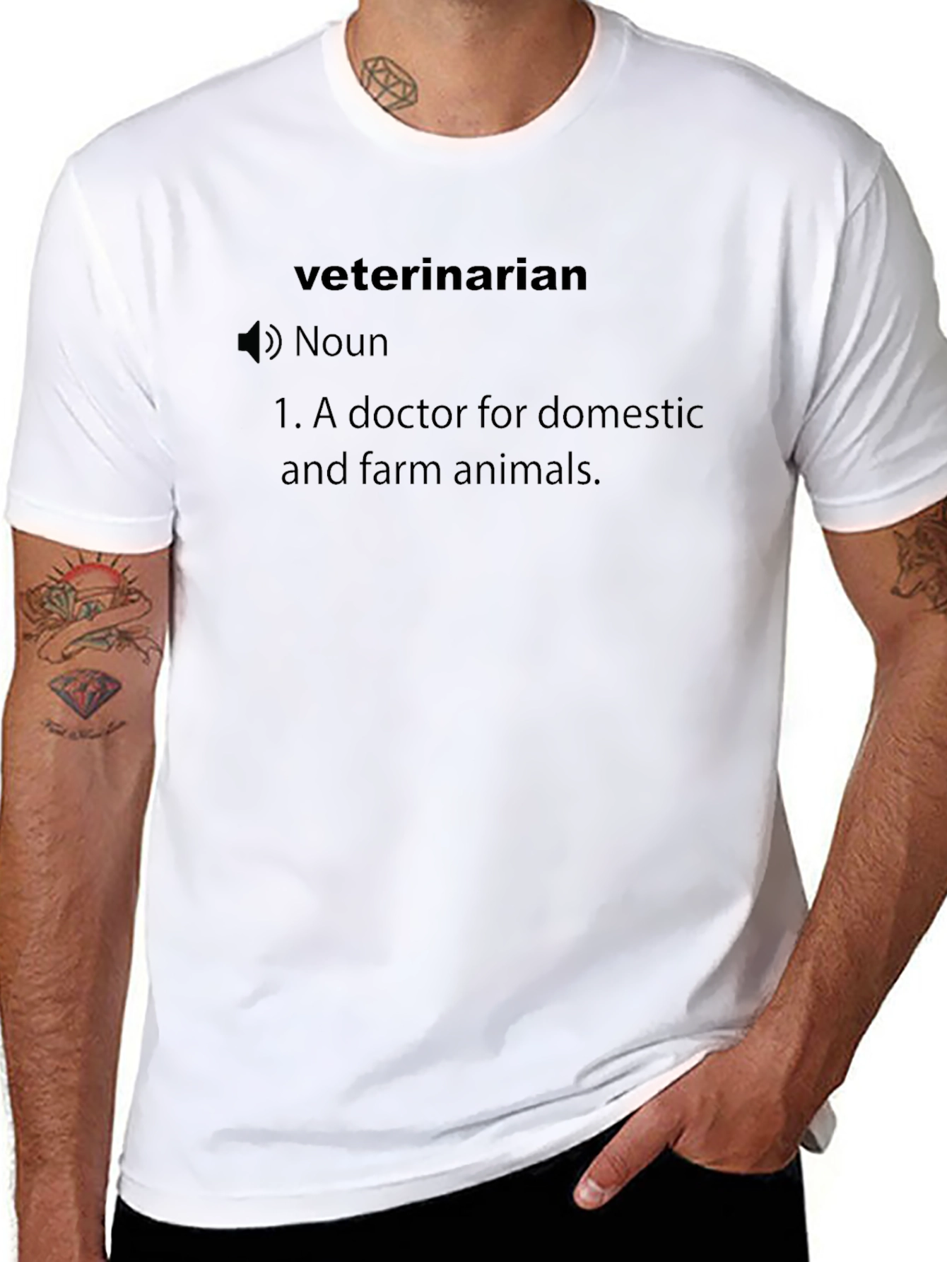 Veterinarian Definition T-Shirt - Black Cotton Tee