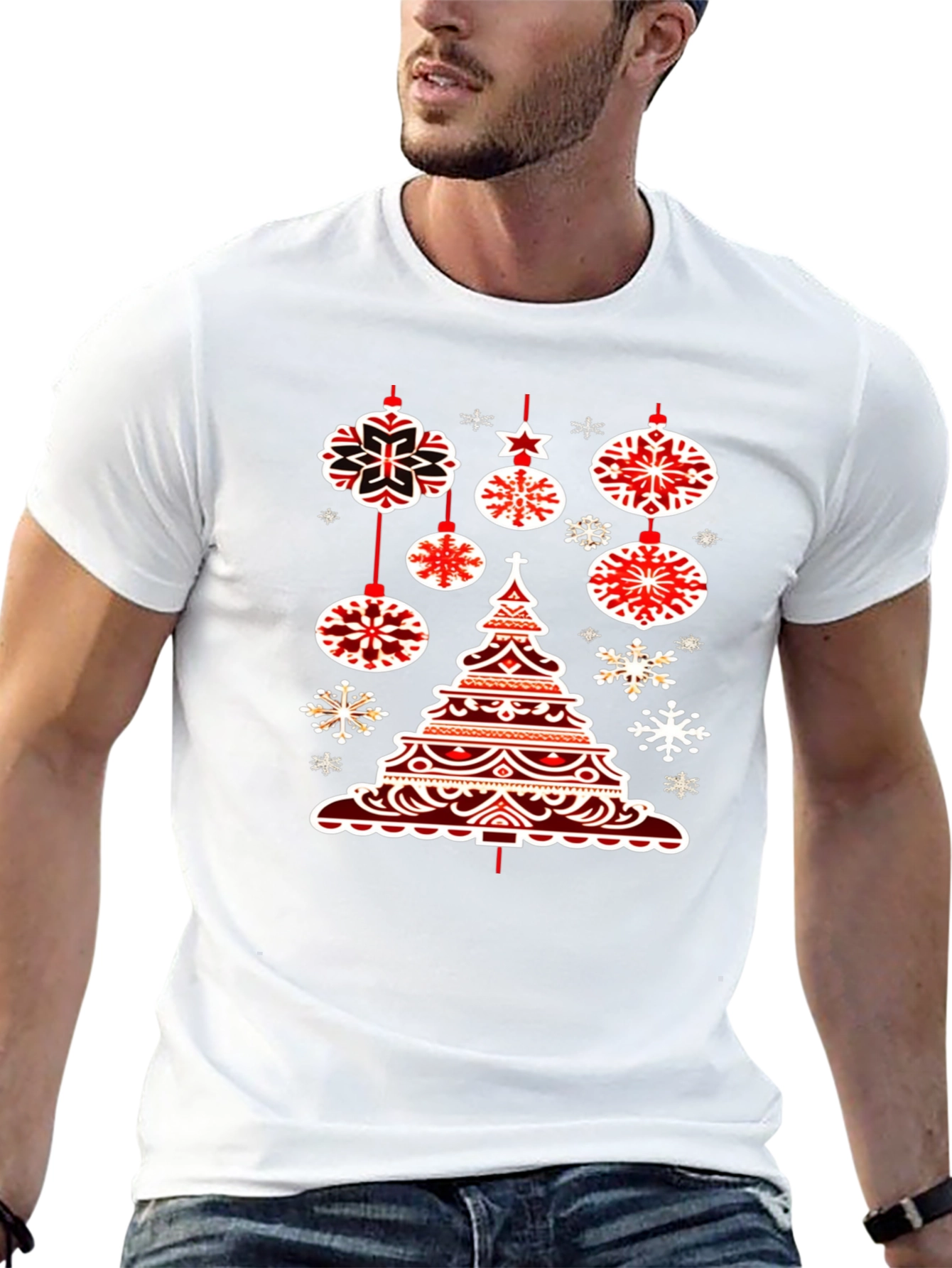 Festive Holiday Tree Graphic T-Shirt