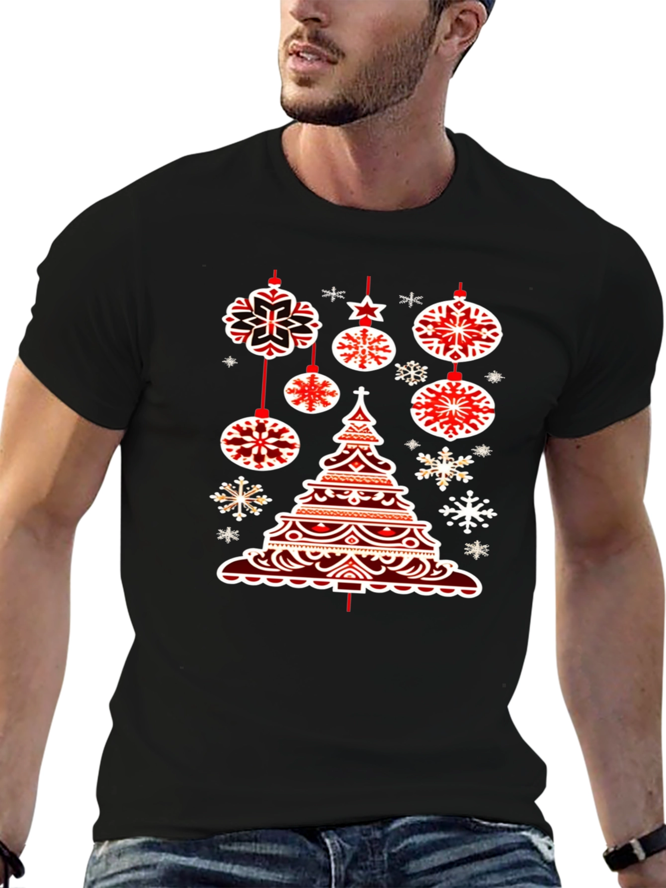 Festive Holiday Tree Graphic T-Shirt