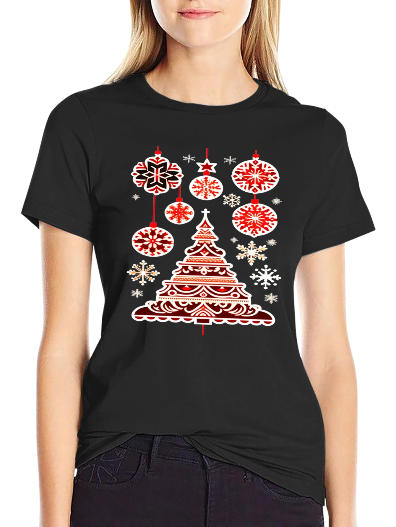 Festive Holiday Tree Graphic T-Shirt