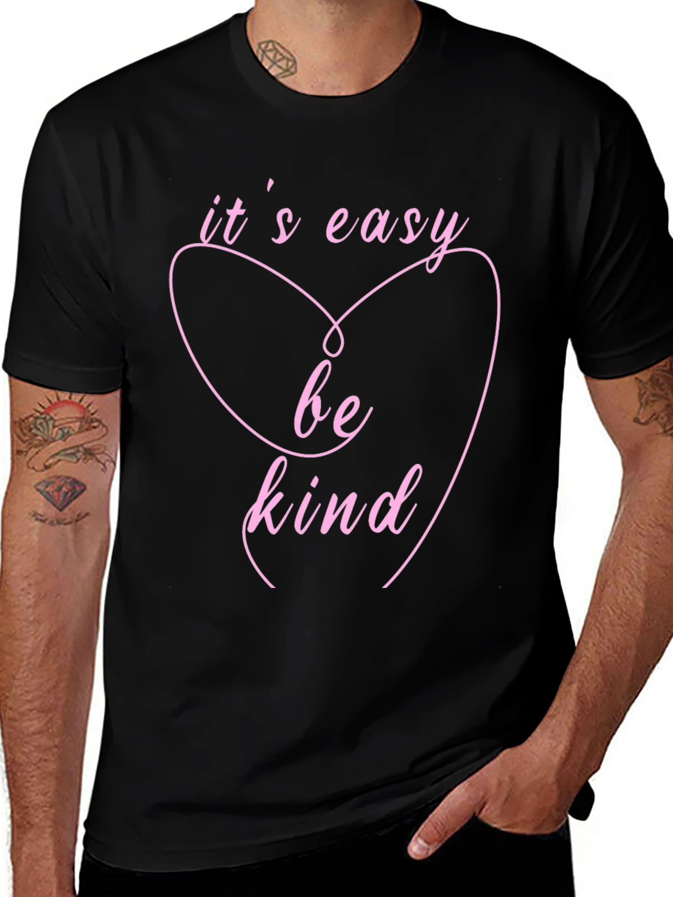 Its Easy Be Kind T-Shirt - Heart Design