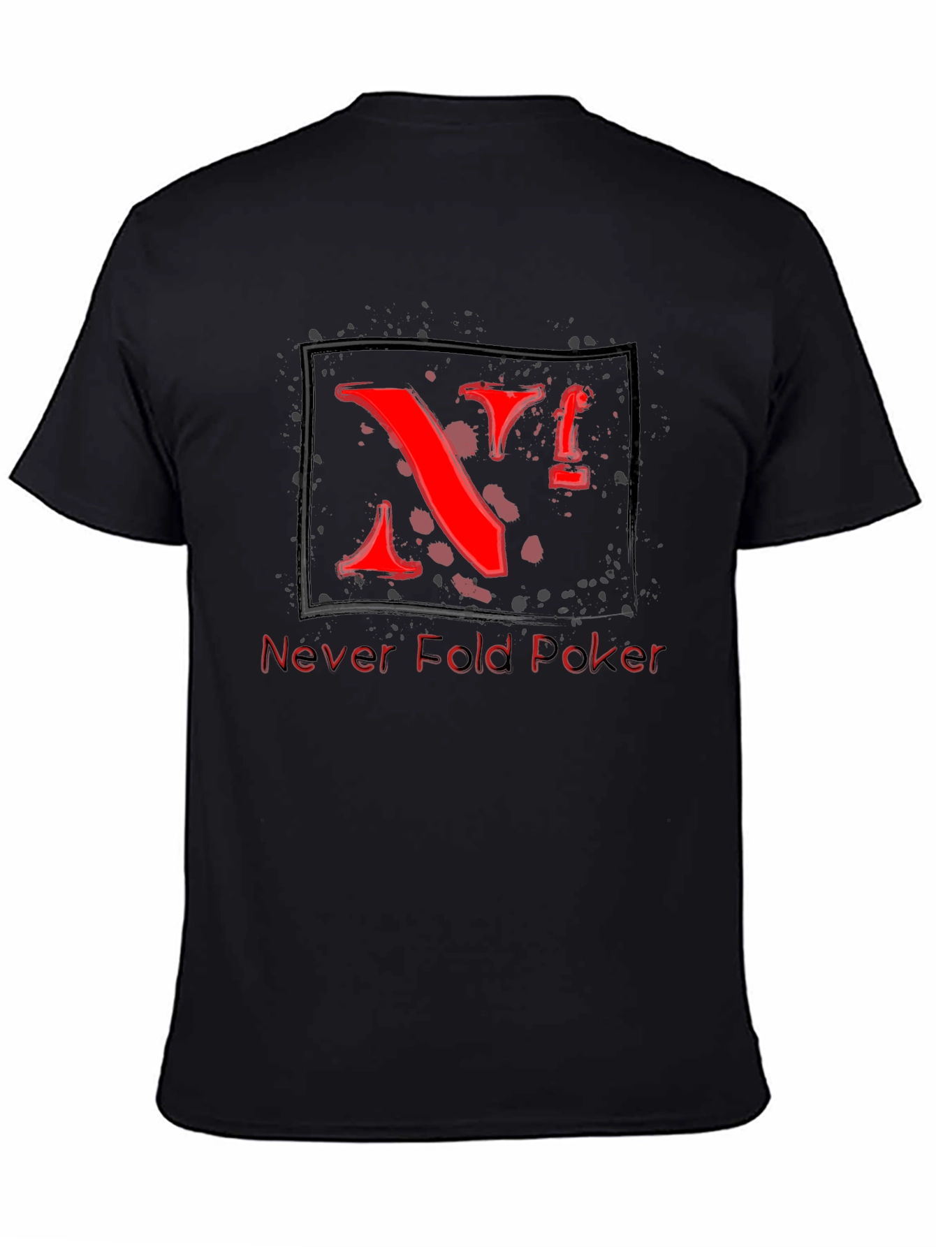 Never Fold Poker T-Shirt - Cool Red Graphic Tee
