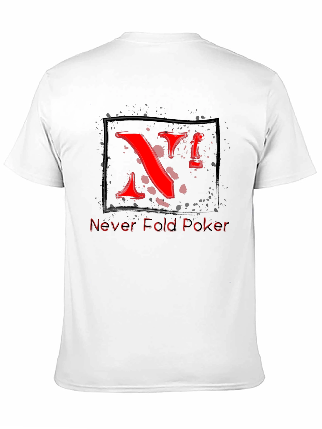 Never Fold Poker T-Shirt - Cool Red Graphic Tee