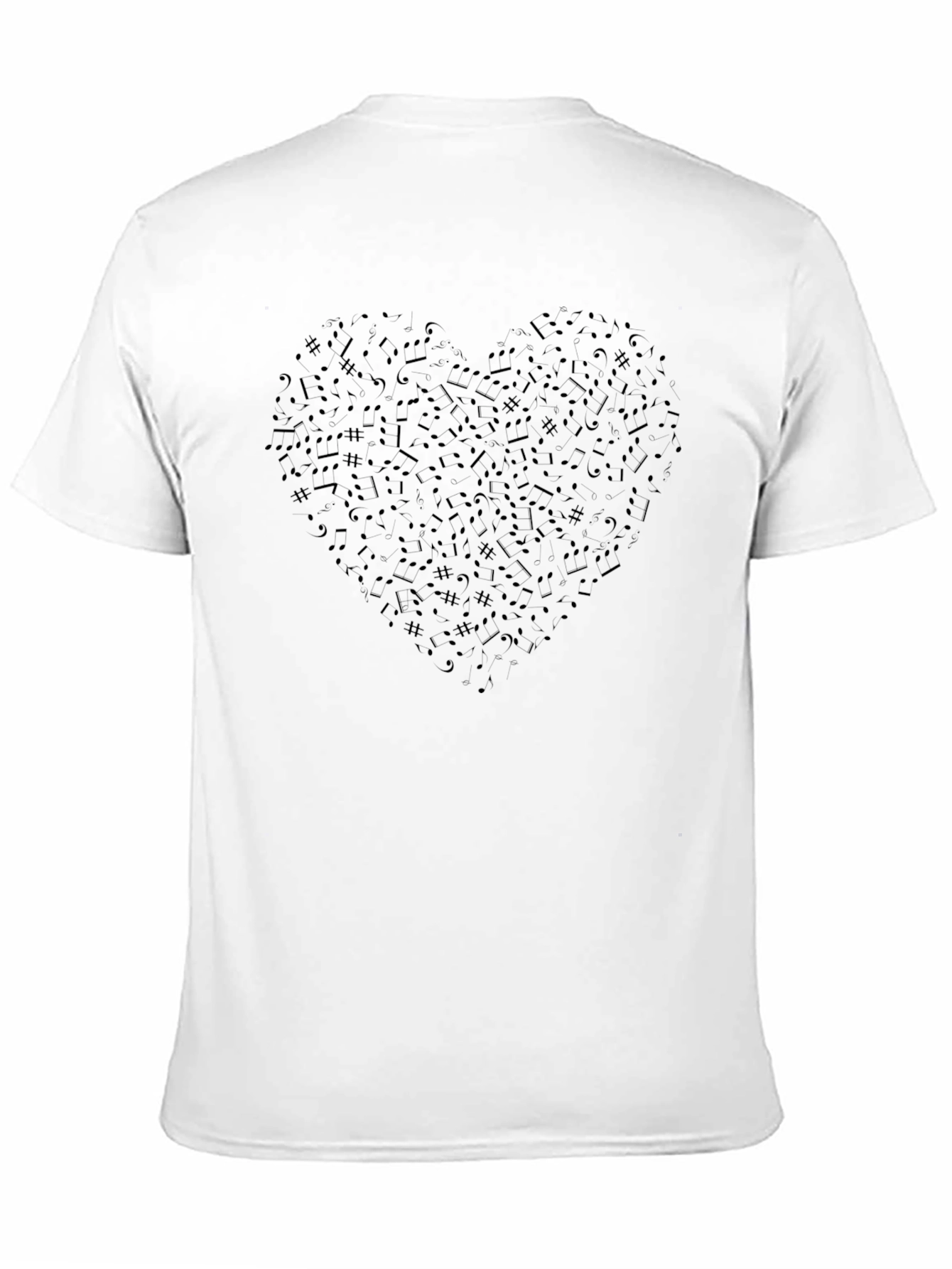 Heart Music Note Graphic Tee - Black