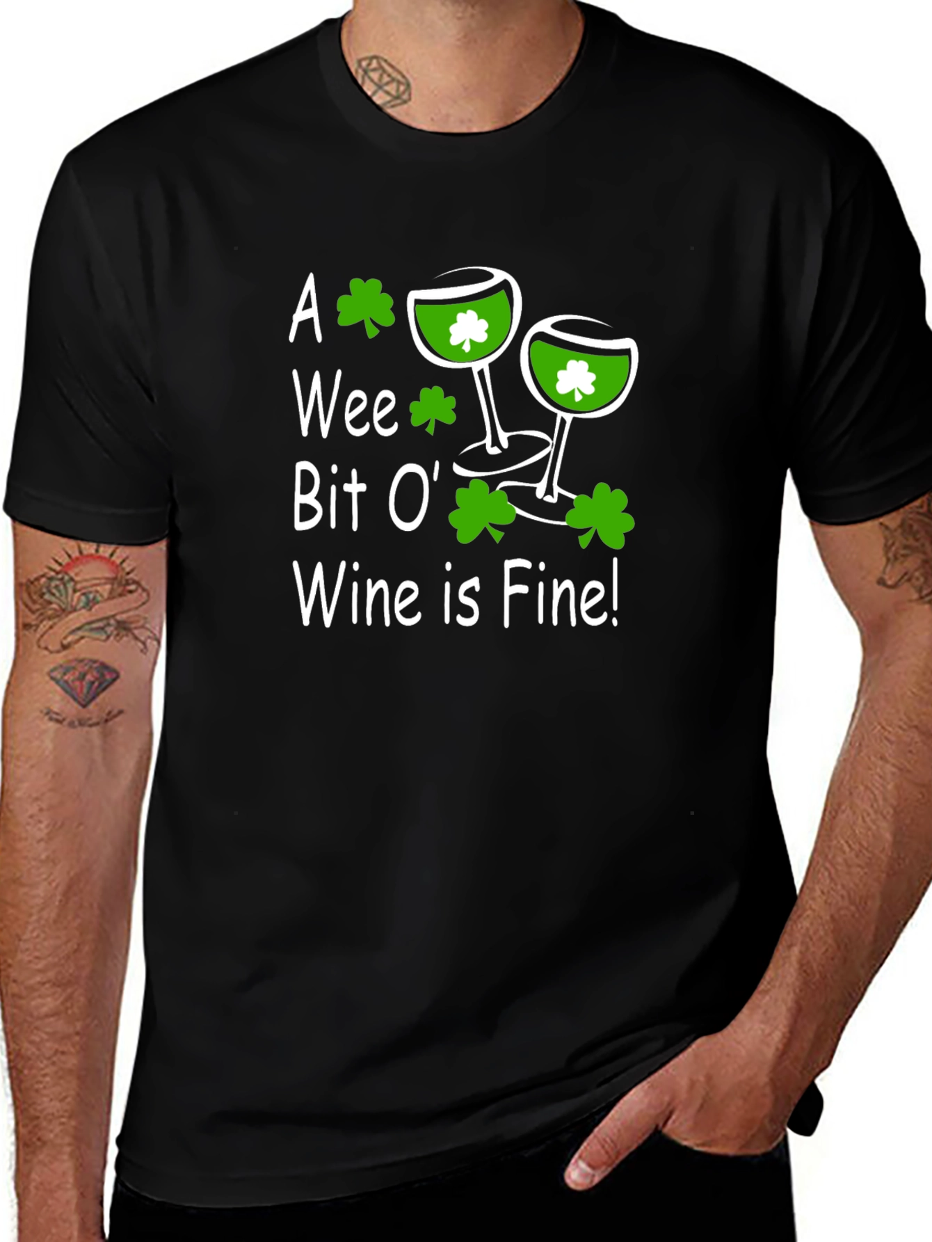 St. Patricks Day Wine Graphic T-Shirt