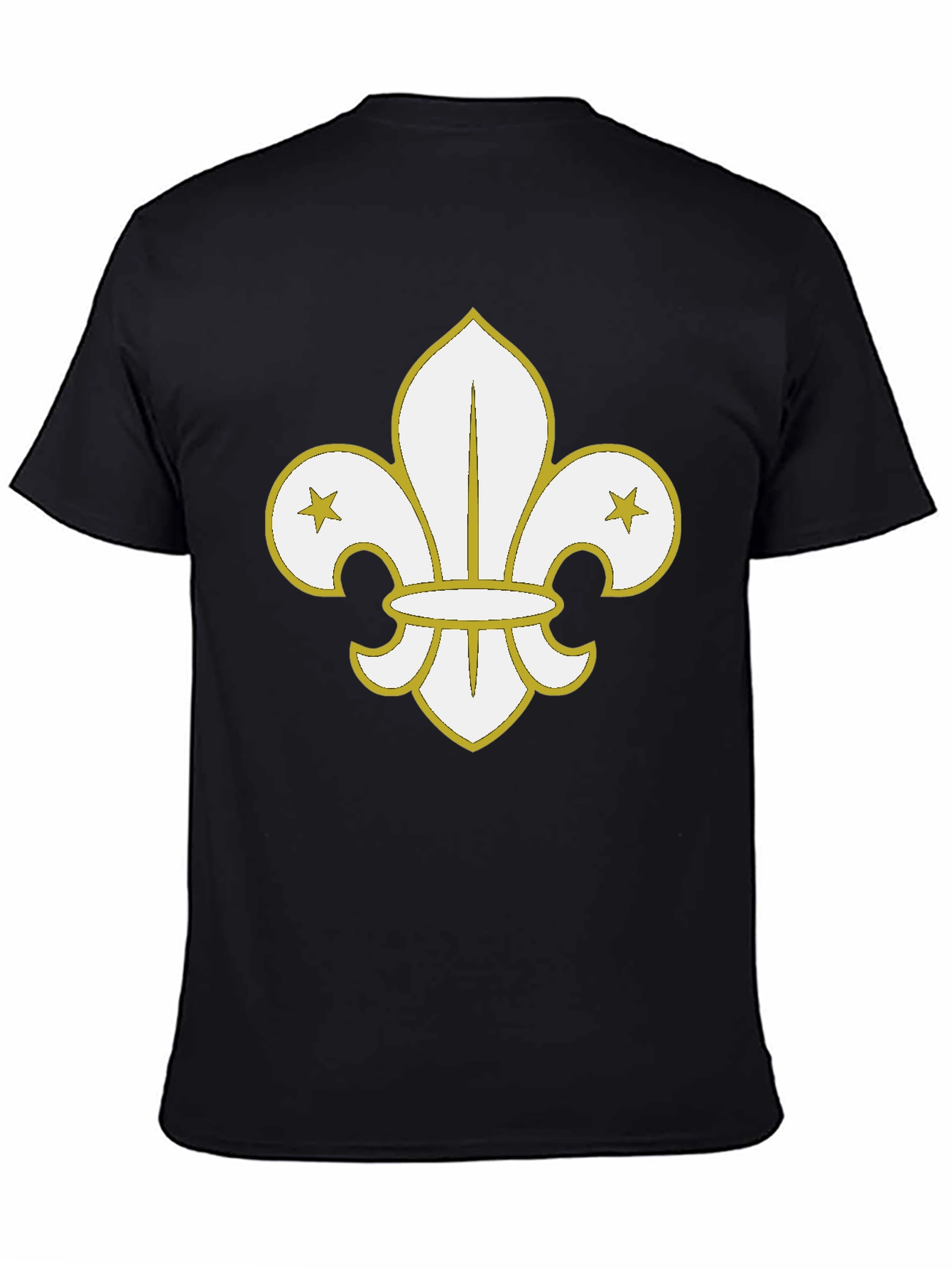 Black T-Shirt with Fleur-de-Lis Graphic