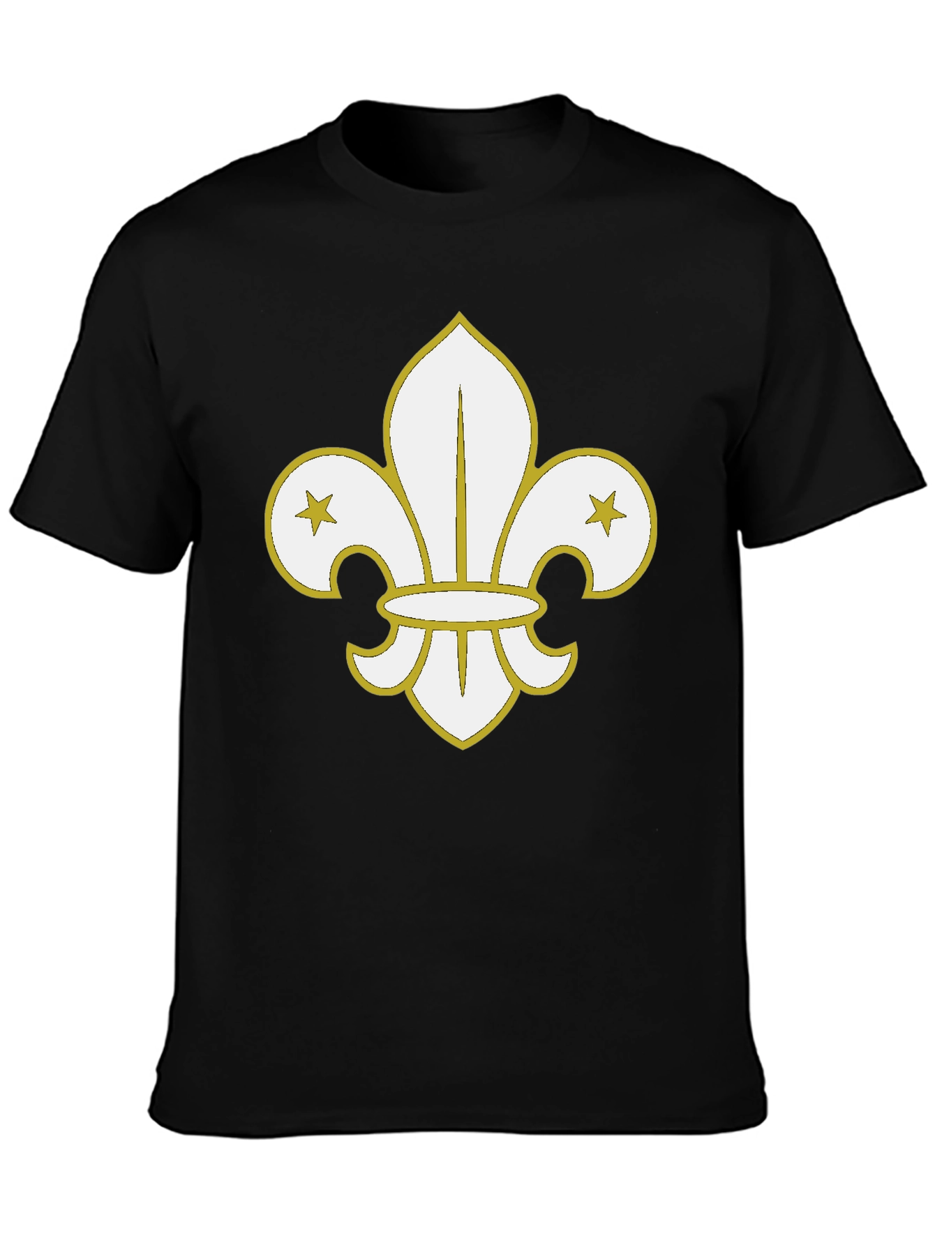 Black T-Shirt with Fleur-de-Lis Graphic