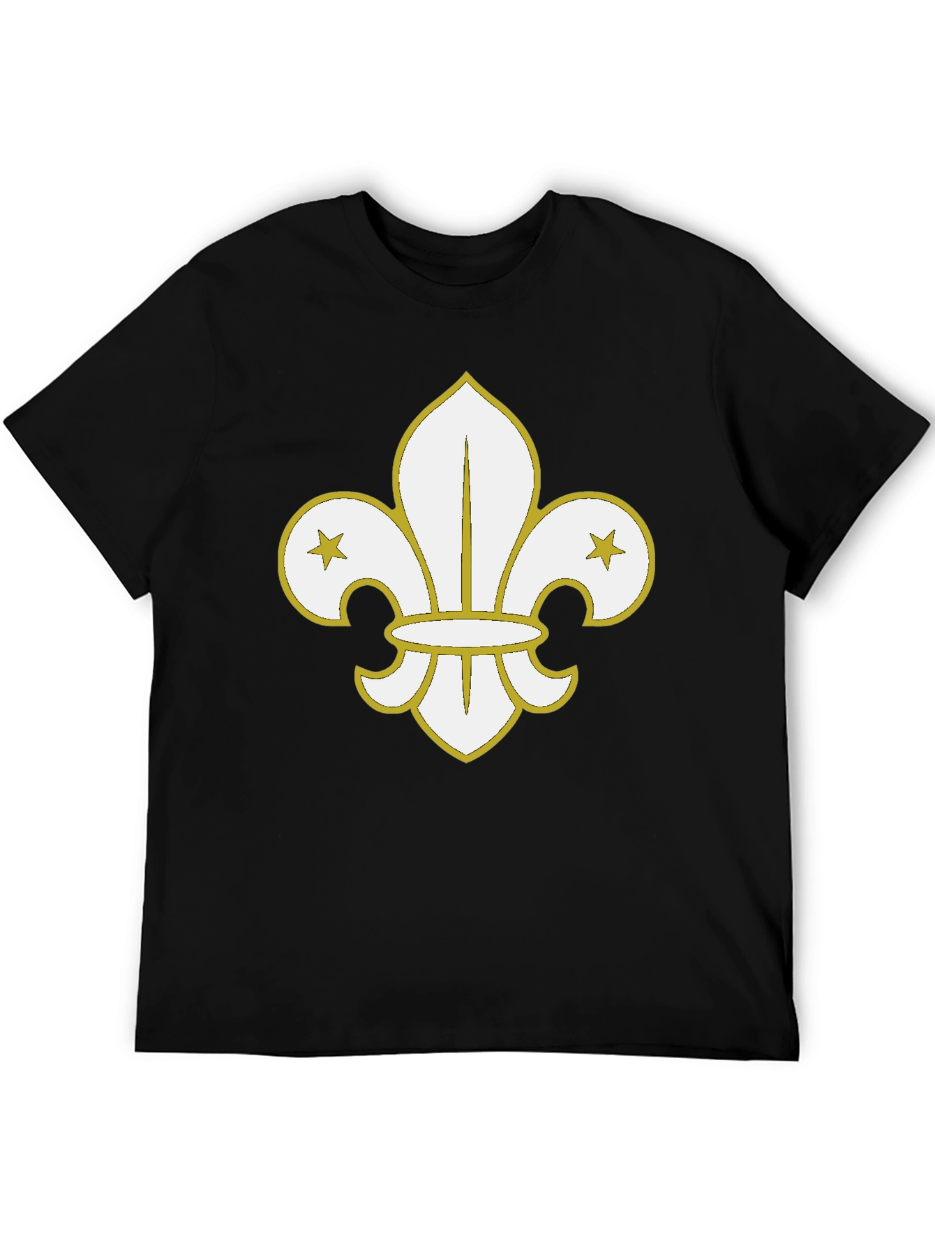 Black T-Shirt with Fleur-de-Lis Graphic