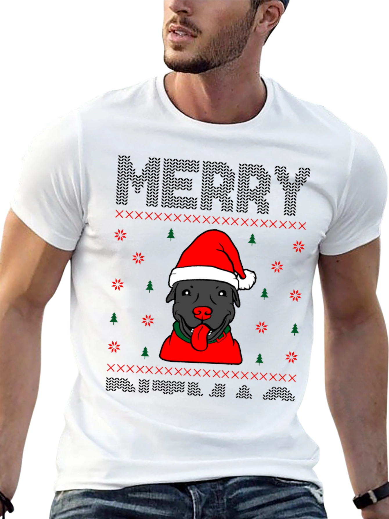 Merry Pitbull Christmas T-Shirt