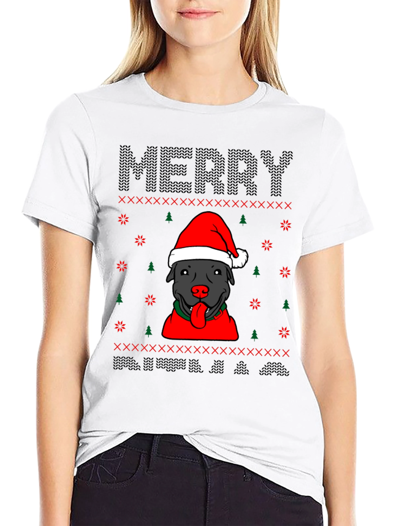Merry Pitbull Christmas T-Shirt
