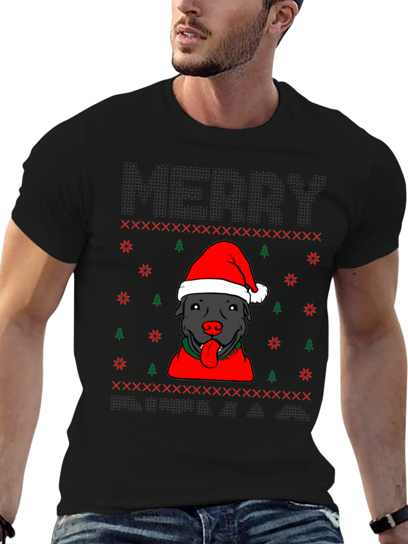 Merry Pitbull Christmas T-Shirt
