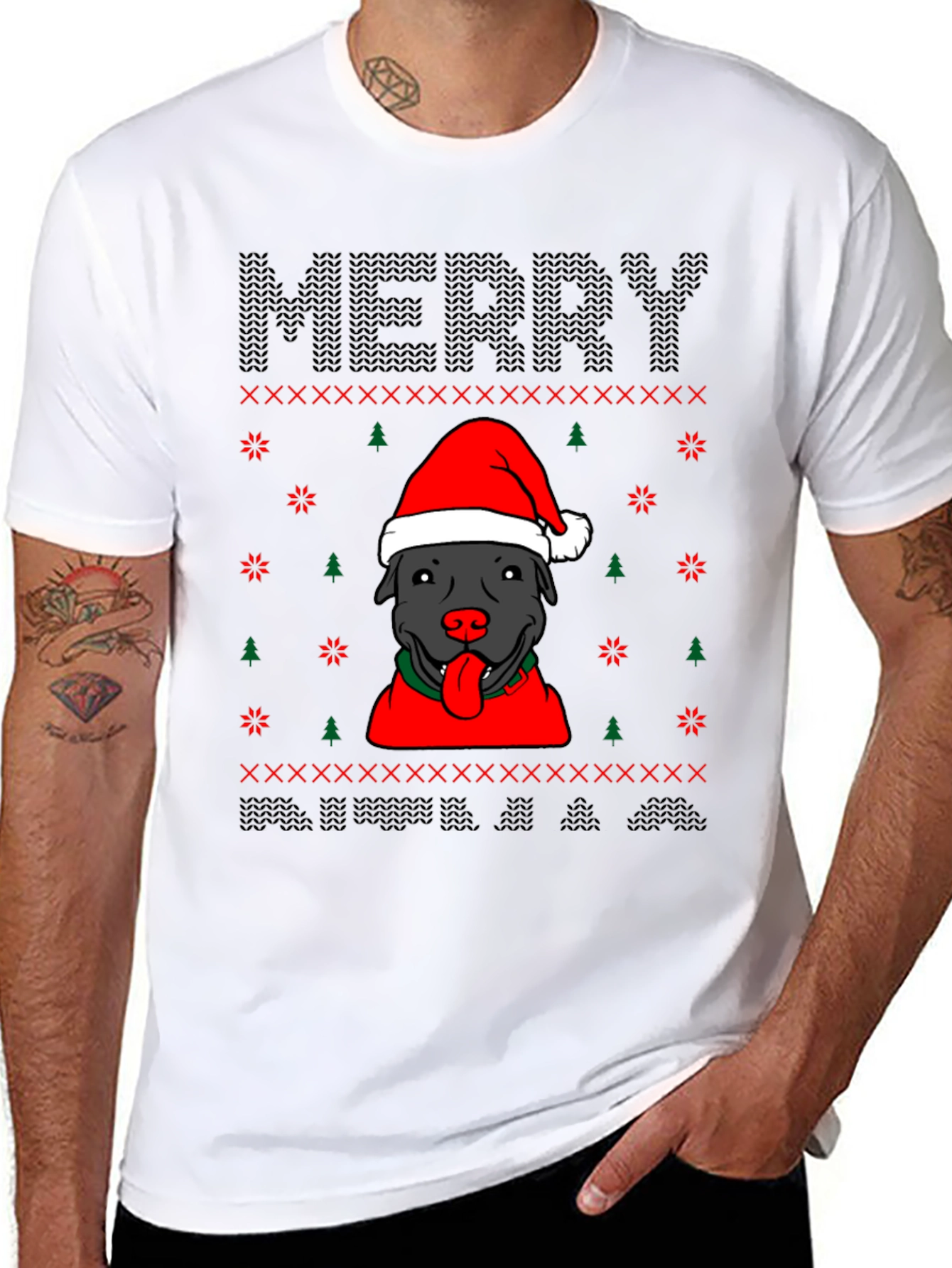 Merry Pitbull Christmas T-Shirt
