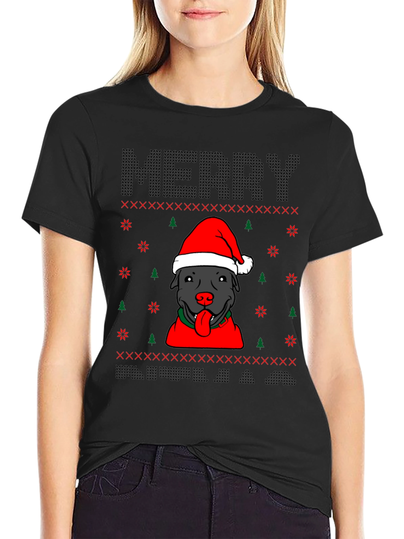 Merry Pitbull Christmas T-Shirt