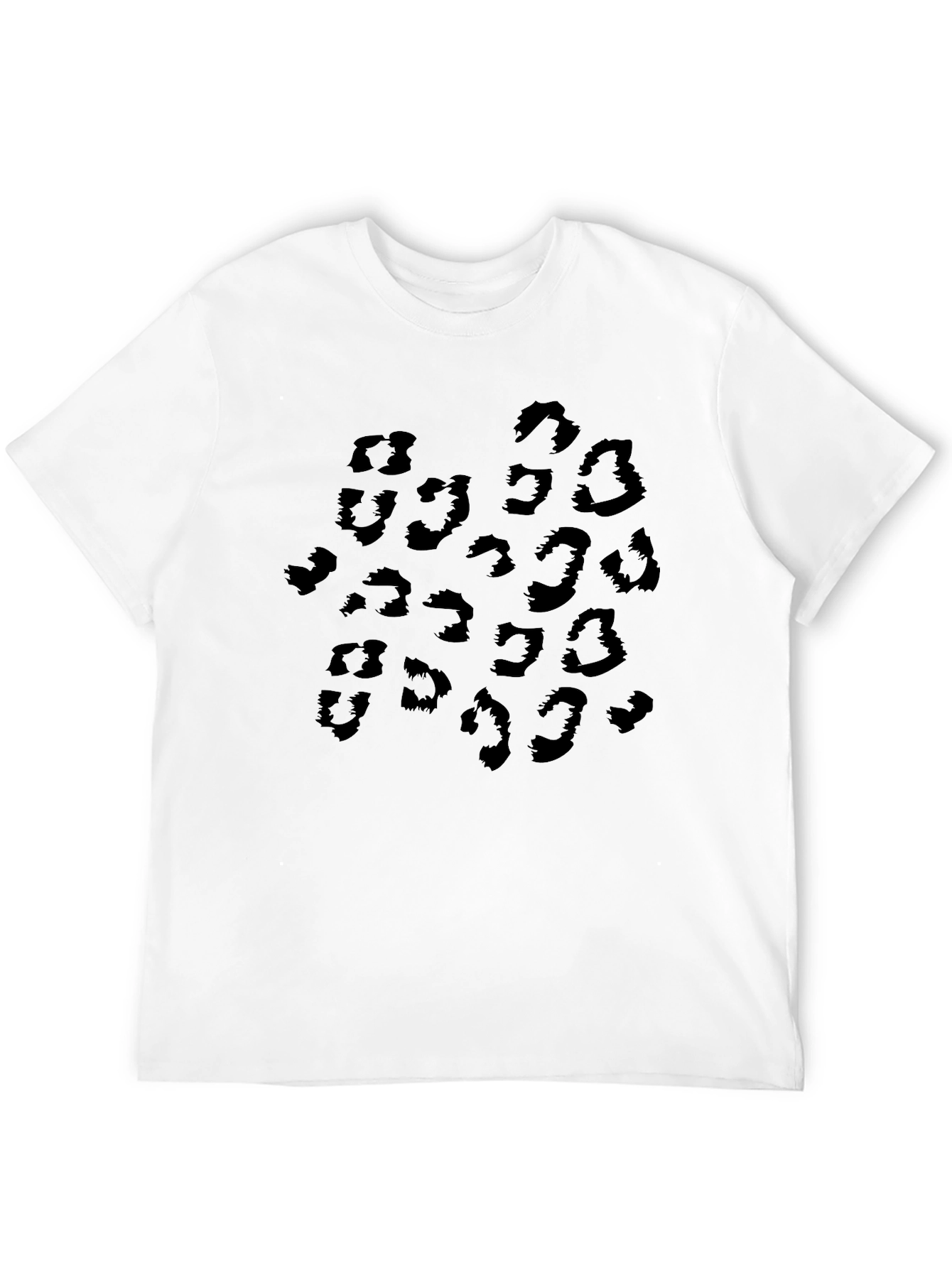 Black Leopard Print Crew Neck T-Shirt