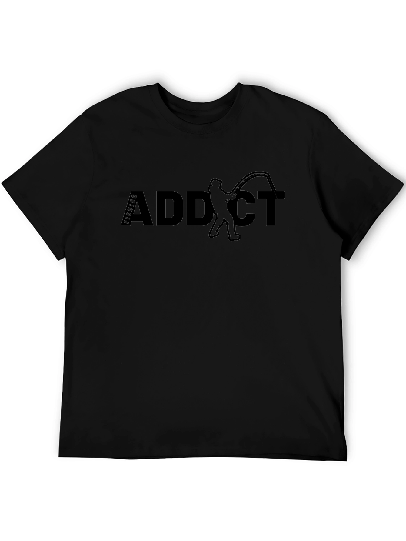 Fishing Addict Graphic Tee - Black T-Shirt