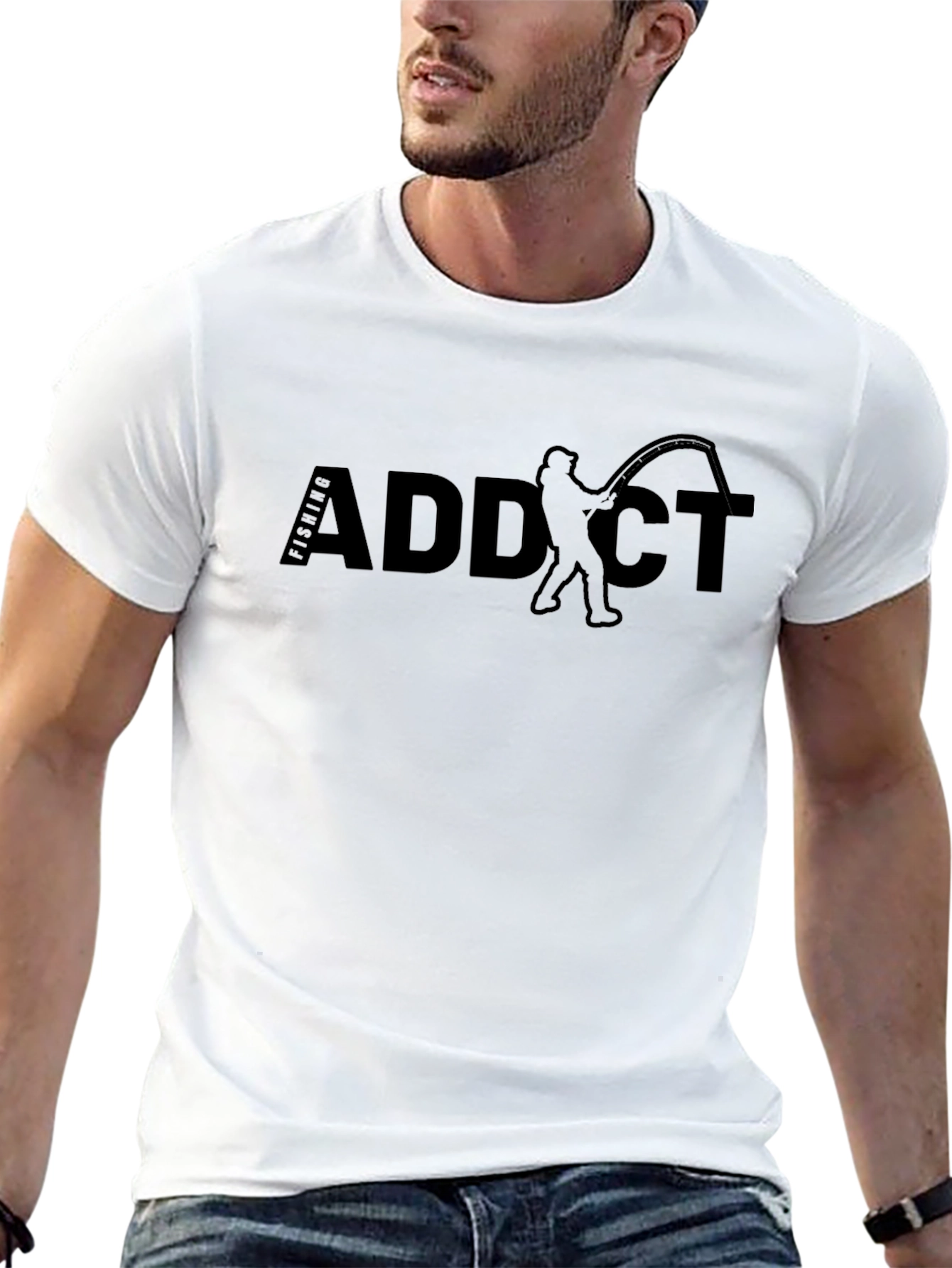 Fishing Addict Graphic Tee - Black T-Shirt