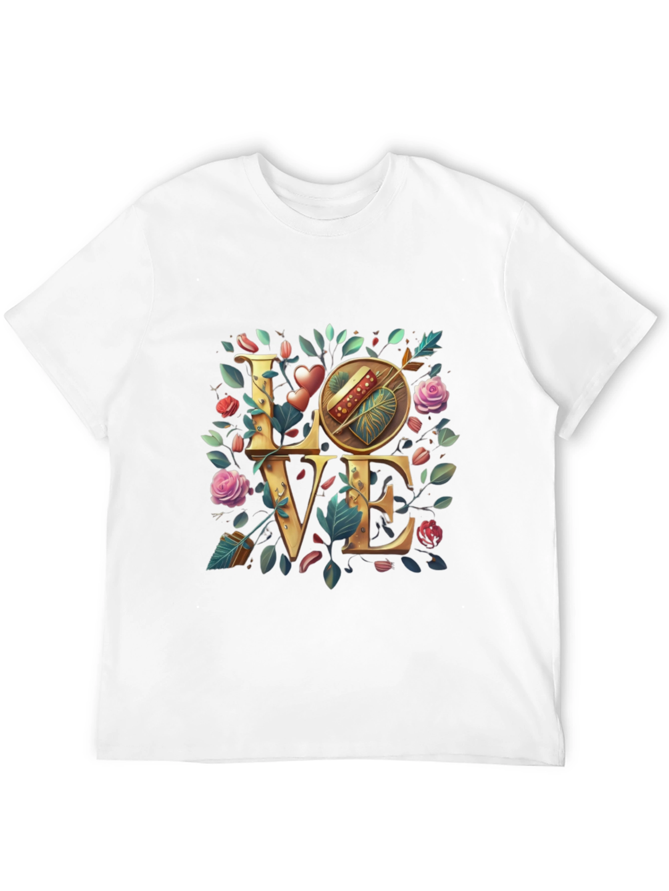 Floral Love T-Shirt - Cupids Arrow Heart Tee