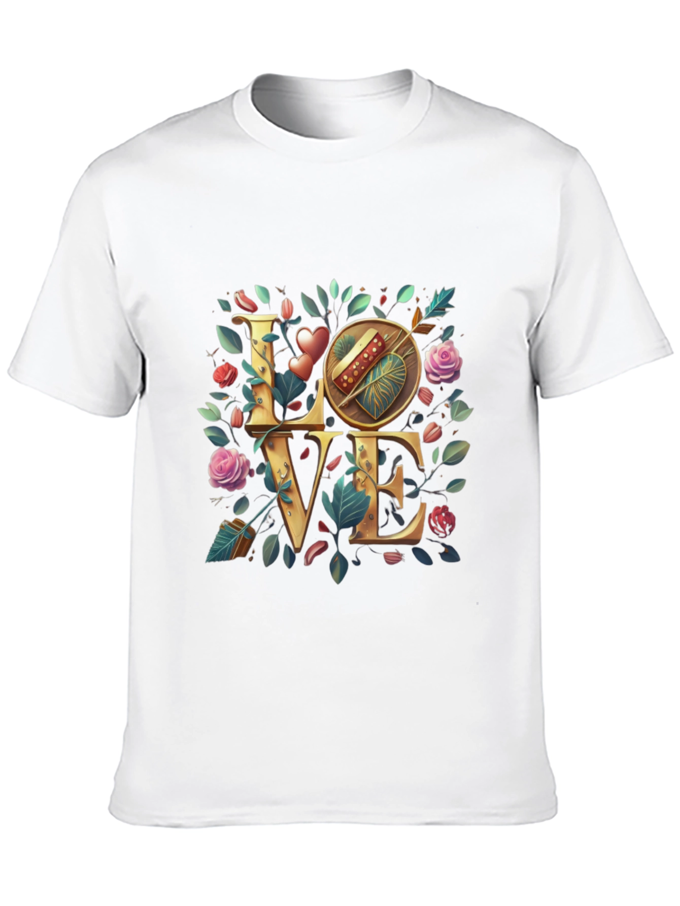 Floral Love T-Shirt - Cupids Arrow Heart Tee